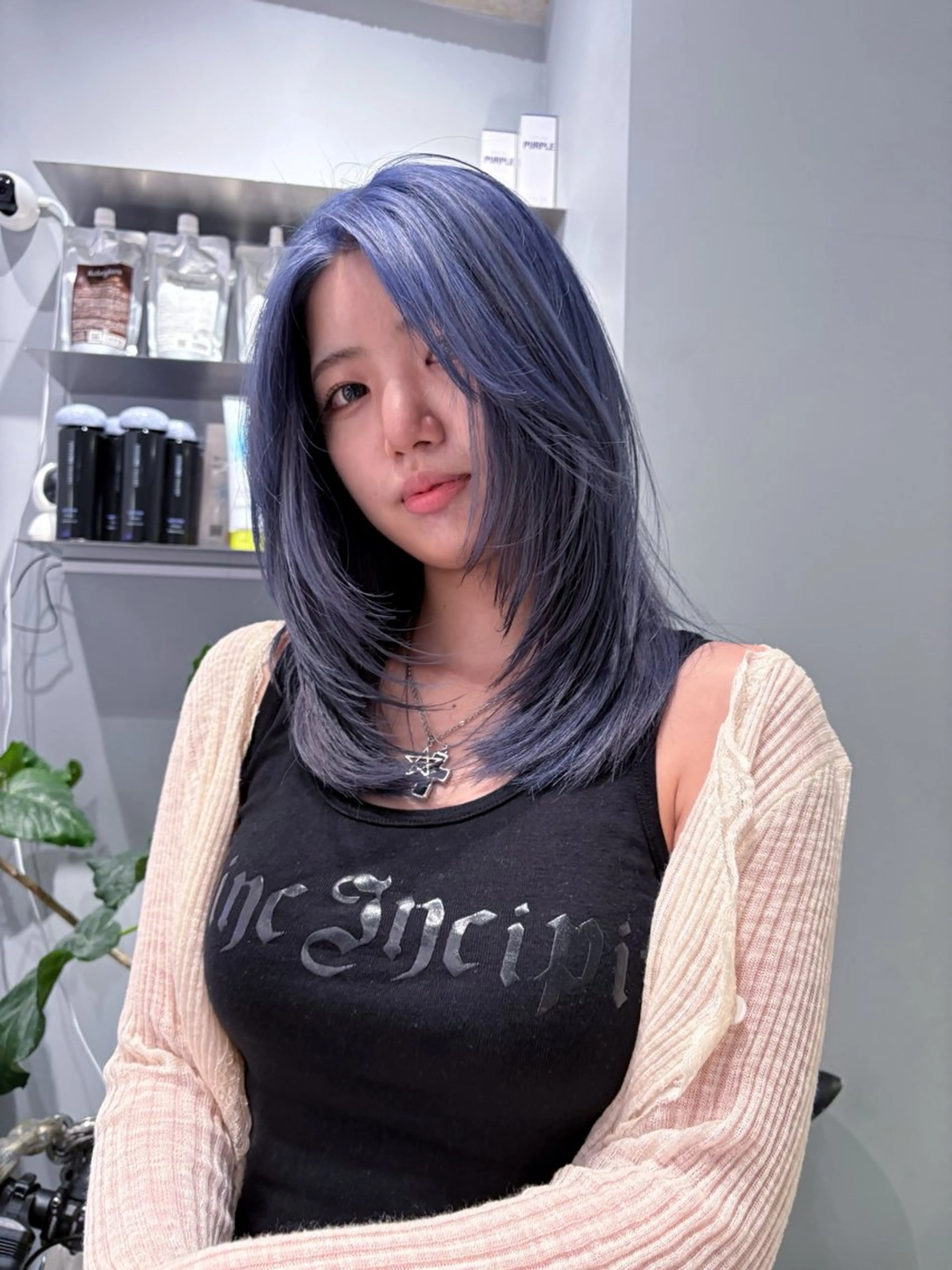 ミディアム カラー カット ヘアカラー トリートメント ヘッドスパ 菜々🫧新宿 カラートリートメントのヘアスタイル