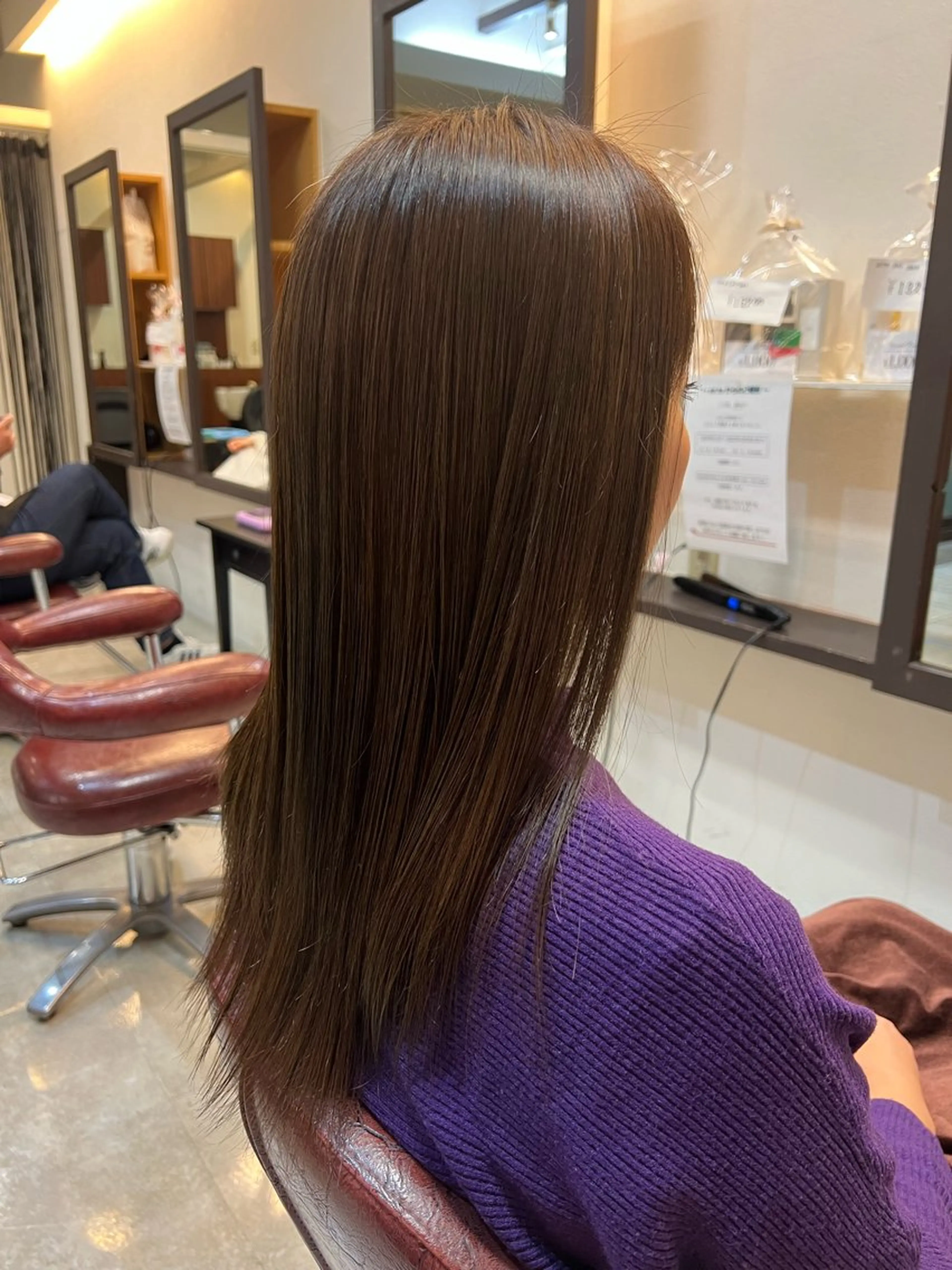 ロング カラー アッシュ アッシュブラウン ブラウンカラー 吉岡 なみのヘアスタイル