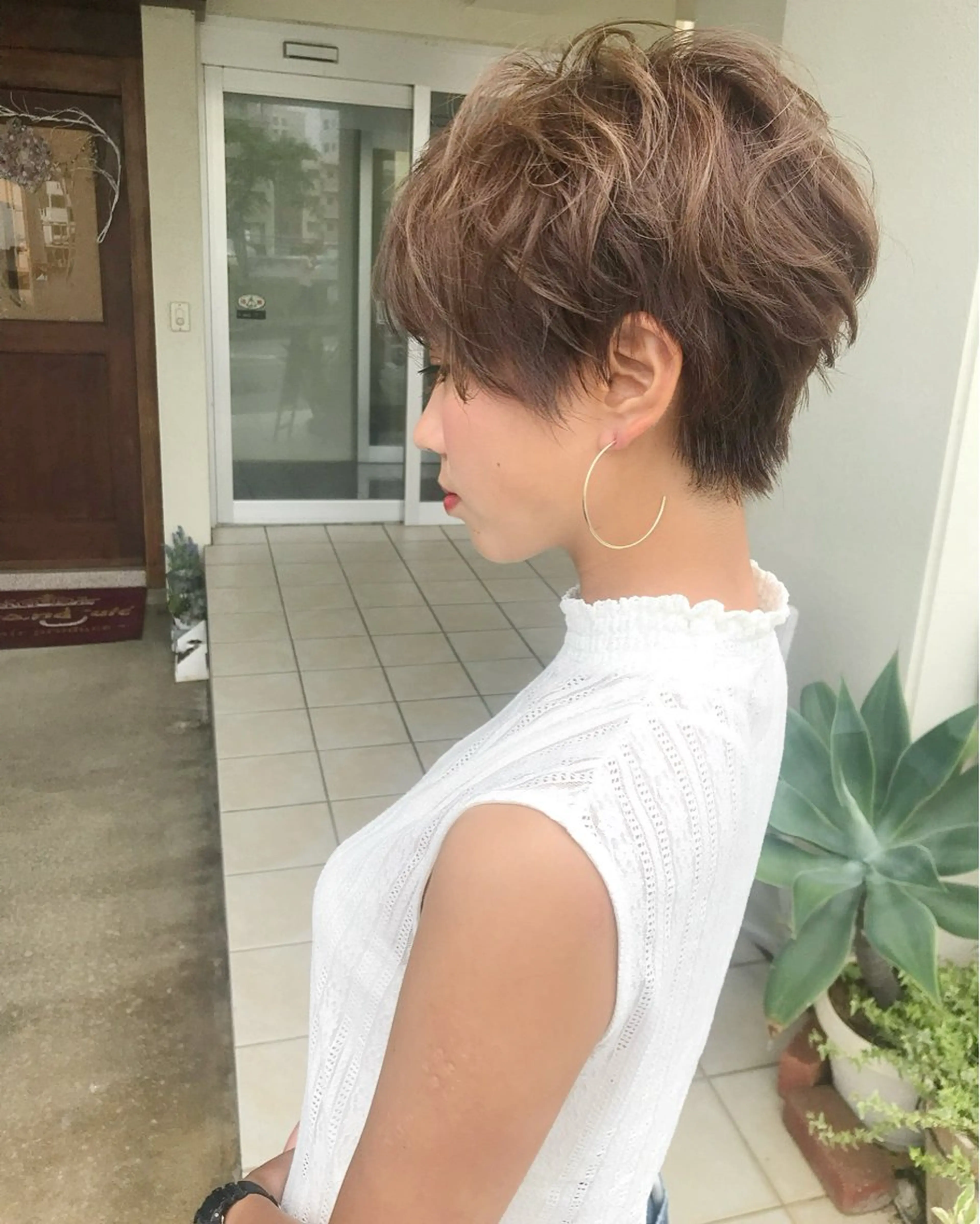 ショート カラー イルミナカラー カット ヘアカラー grand juteのヘアスタイル