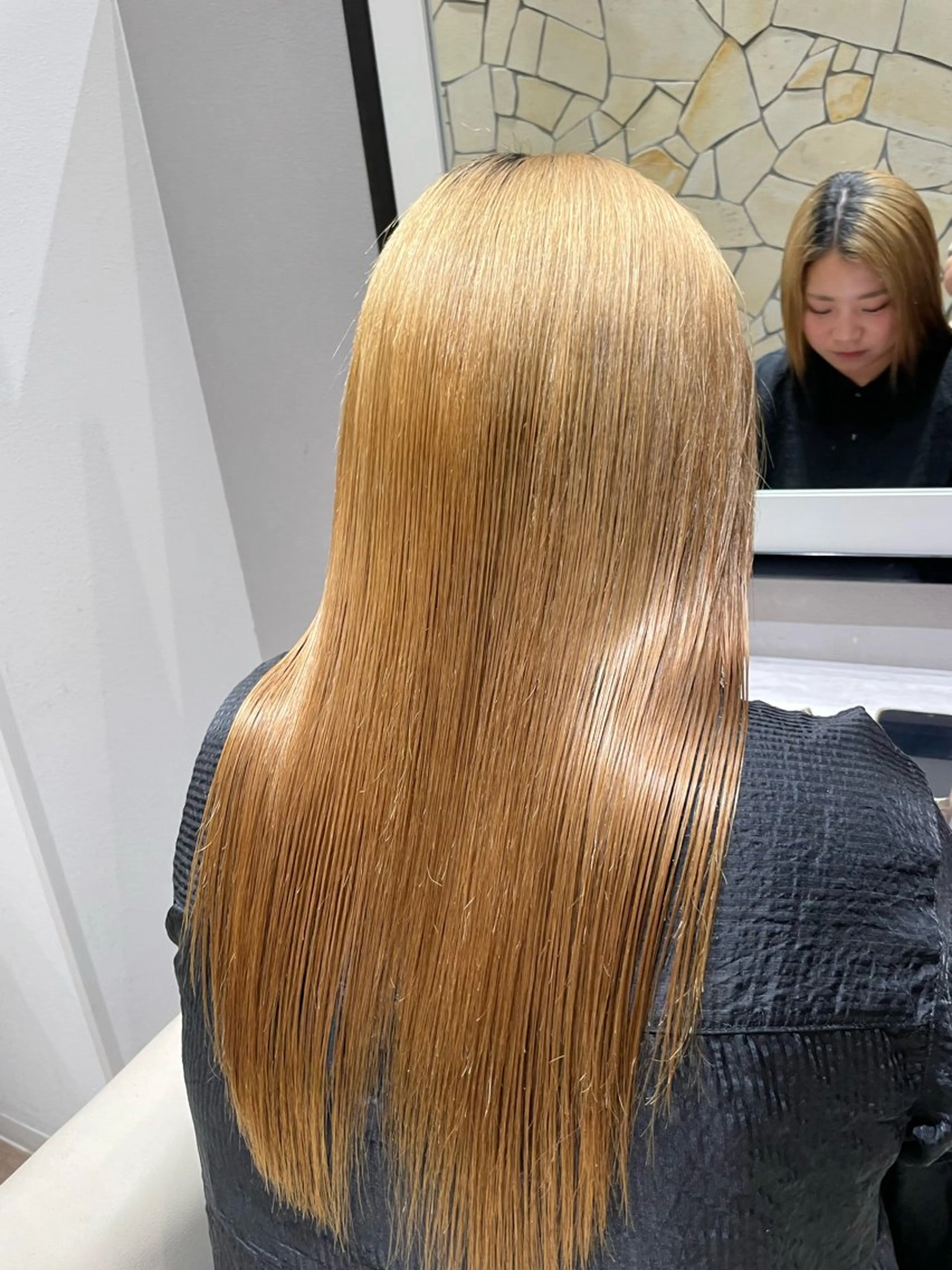 ロング パーマ 縮毛矯正 トリートメント k-two✨たき艶感 カラー／美髪矯正のヘアスタイル