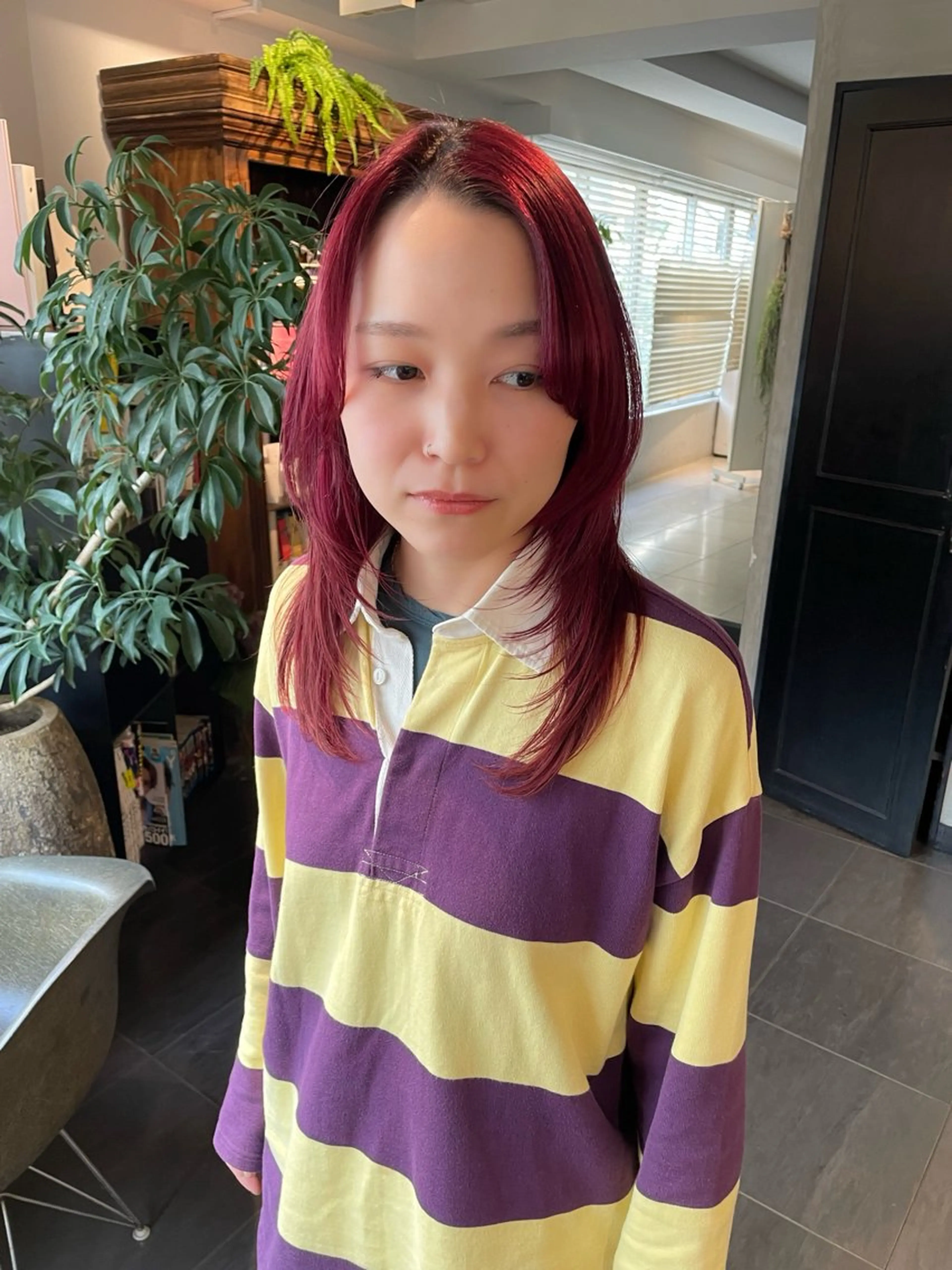 セミロング カラー カット ヘアカラー トリートメント 優 作のヘアスタイル