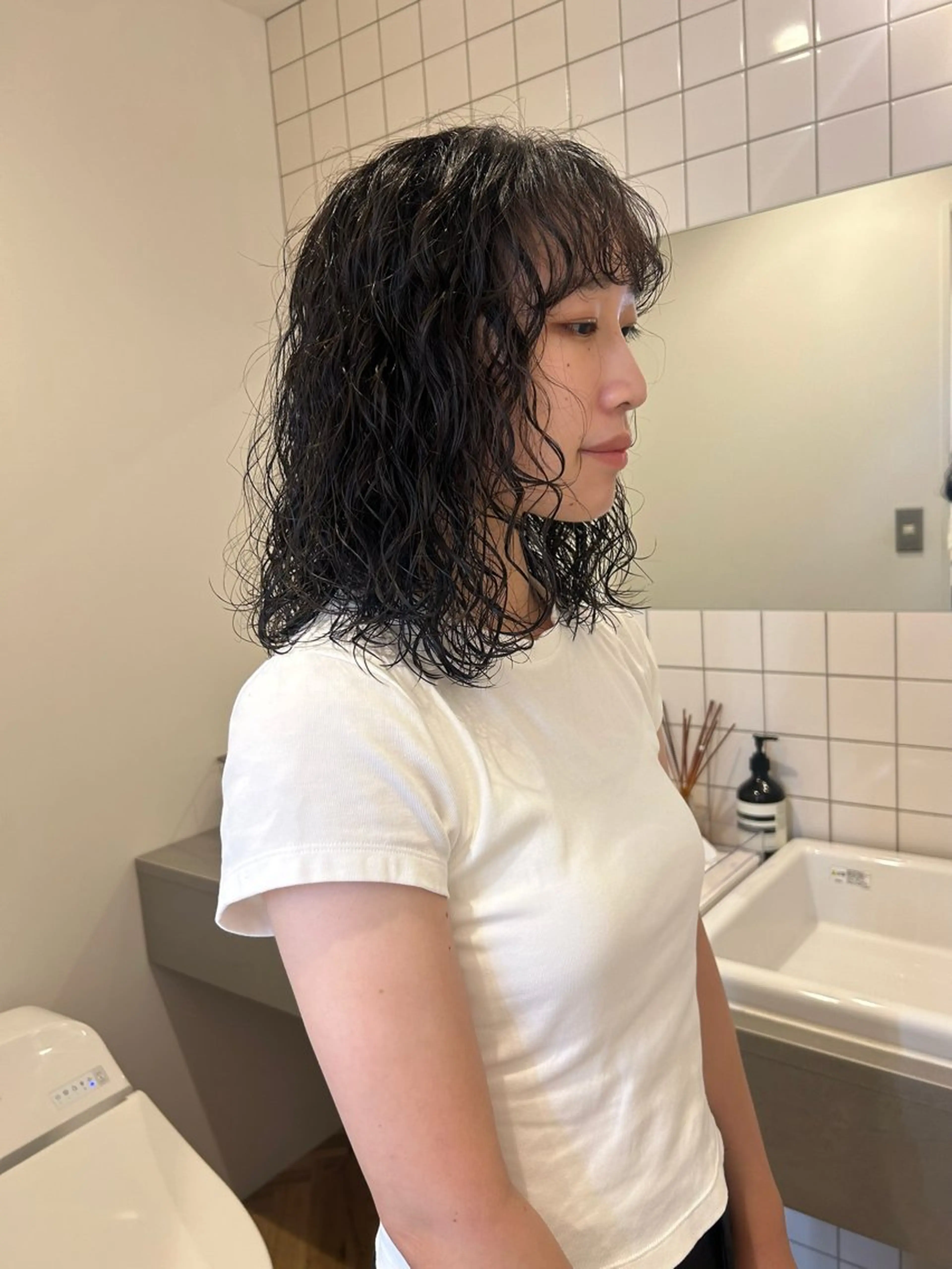 ミディアム パーマ Vibe所属・hanami パーマ/透明感カラーのヘアスタイル