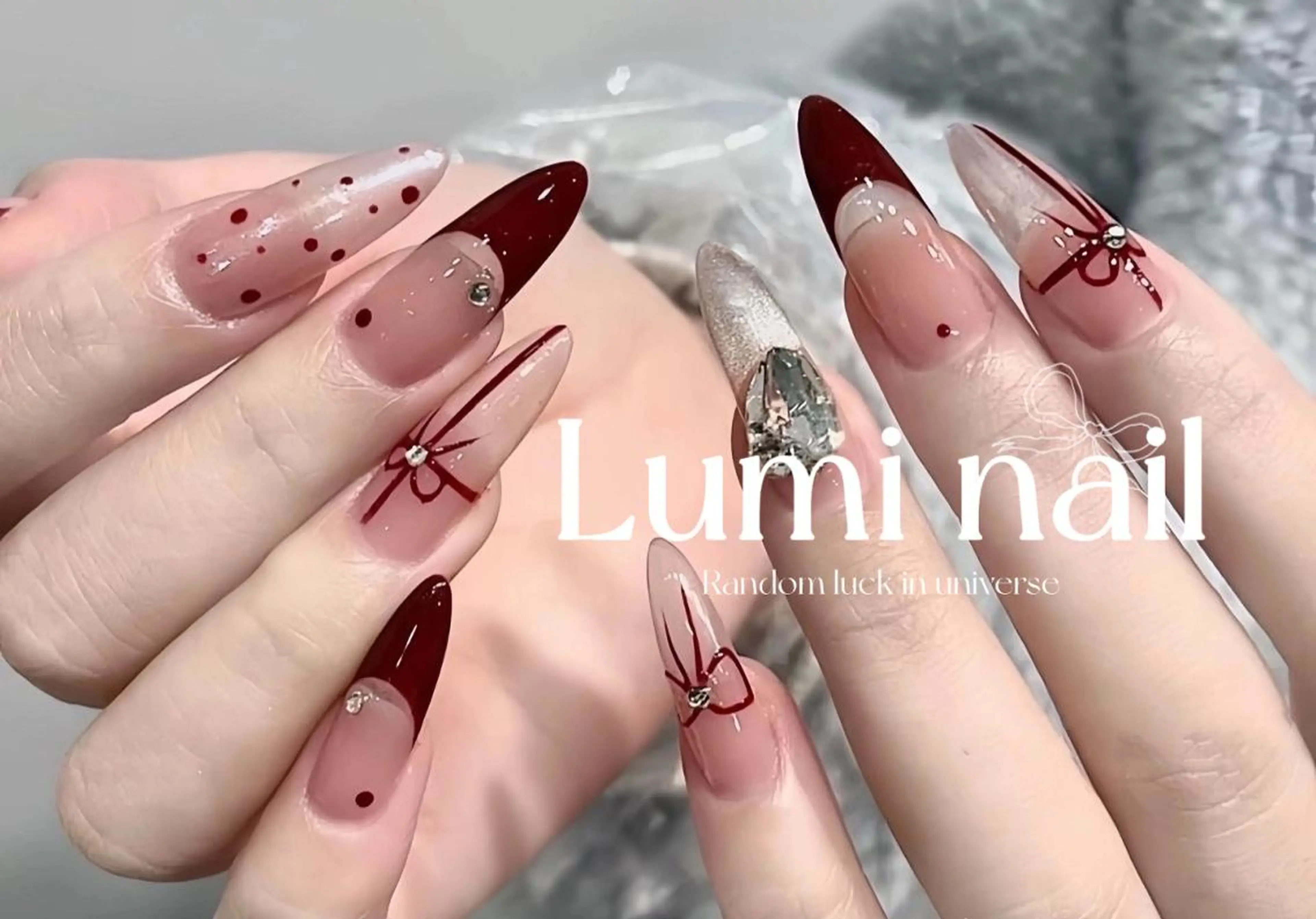 ネイル ツイードネイル 冬ネイル クリスマス 神崎 理沙のネイルデザイン