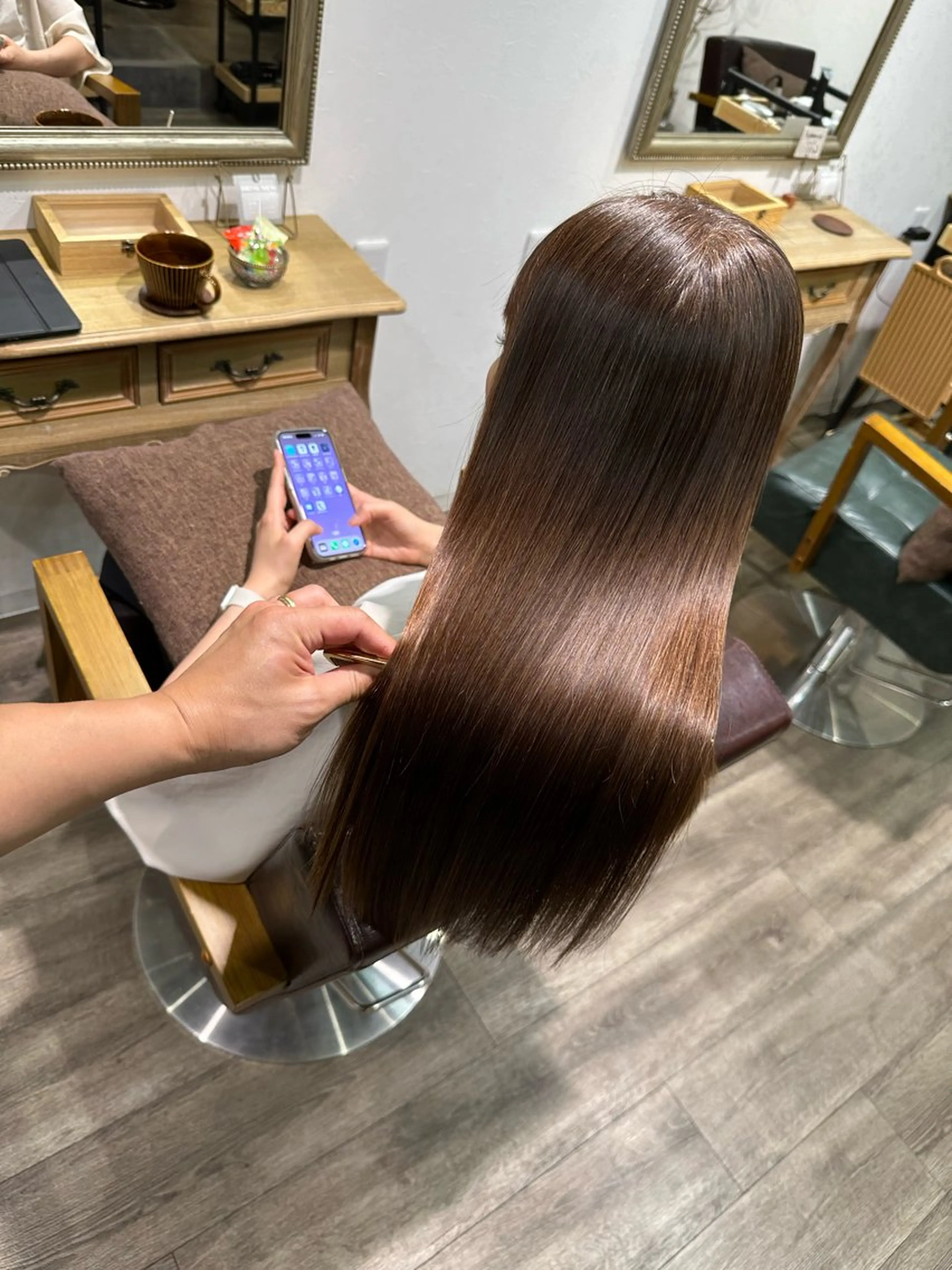 ロング 縮毛矯正 縮毛矯正 粕川 達哉のヘアスタイル