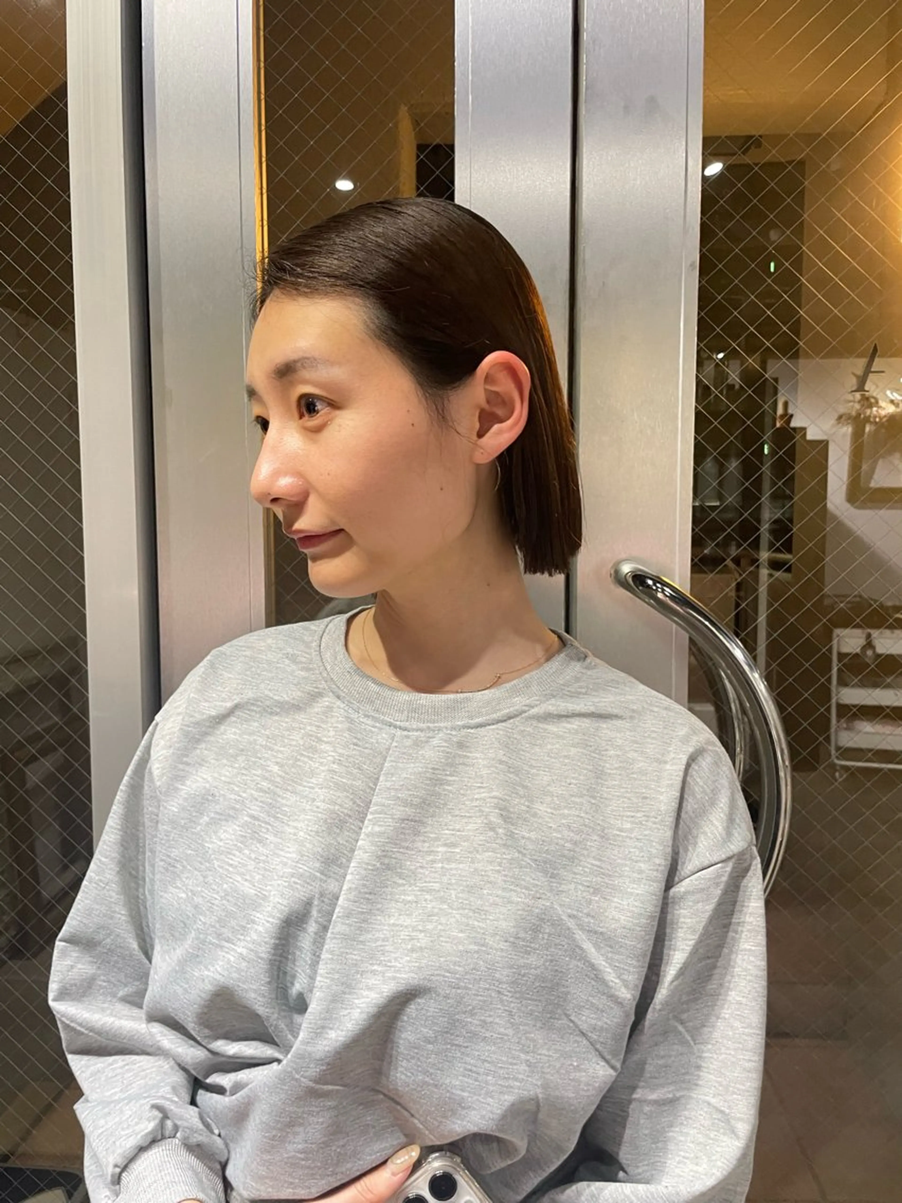 ショート ボブ ミルクティーベージュ ブリーチ🖤サヤカのヘアスタイル