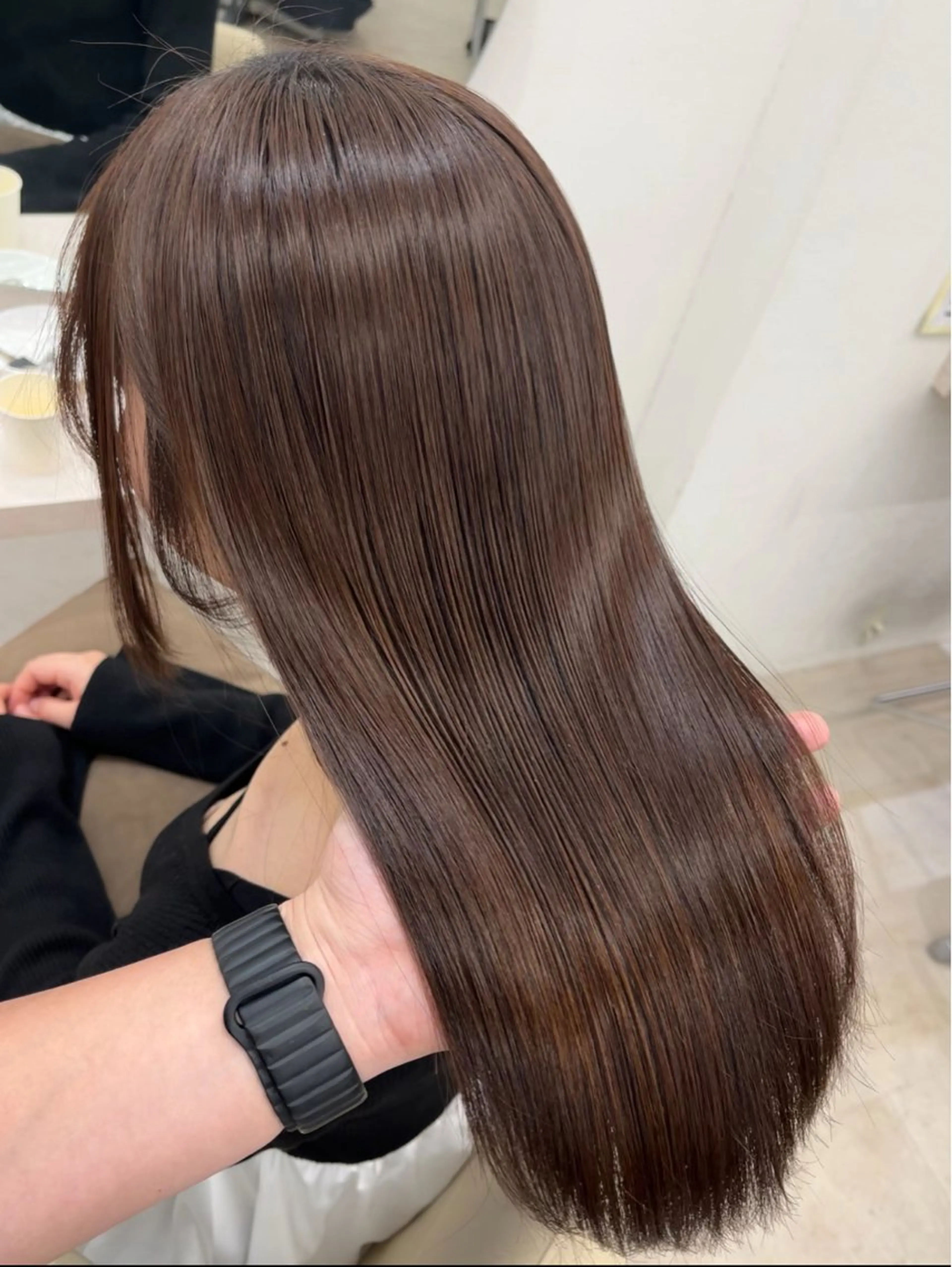 セミロング カット ヘアカラー 縮毛矯正 トリートメント 髪質改善/縮毛矯正 梅田茶屋町/西尾祐作のヘアスタイル