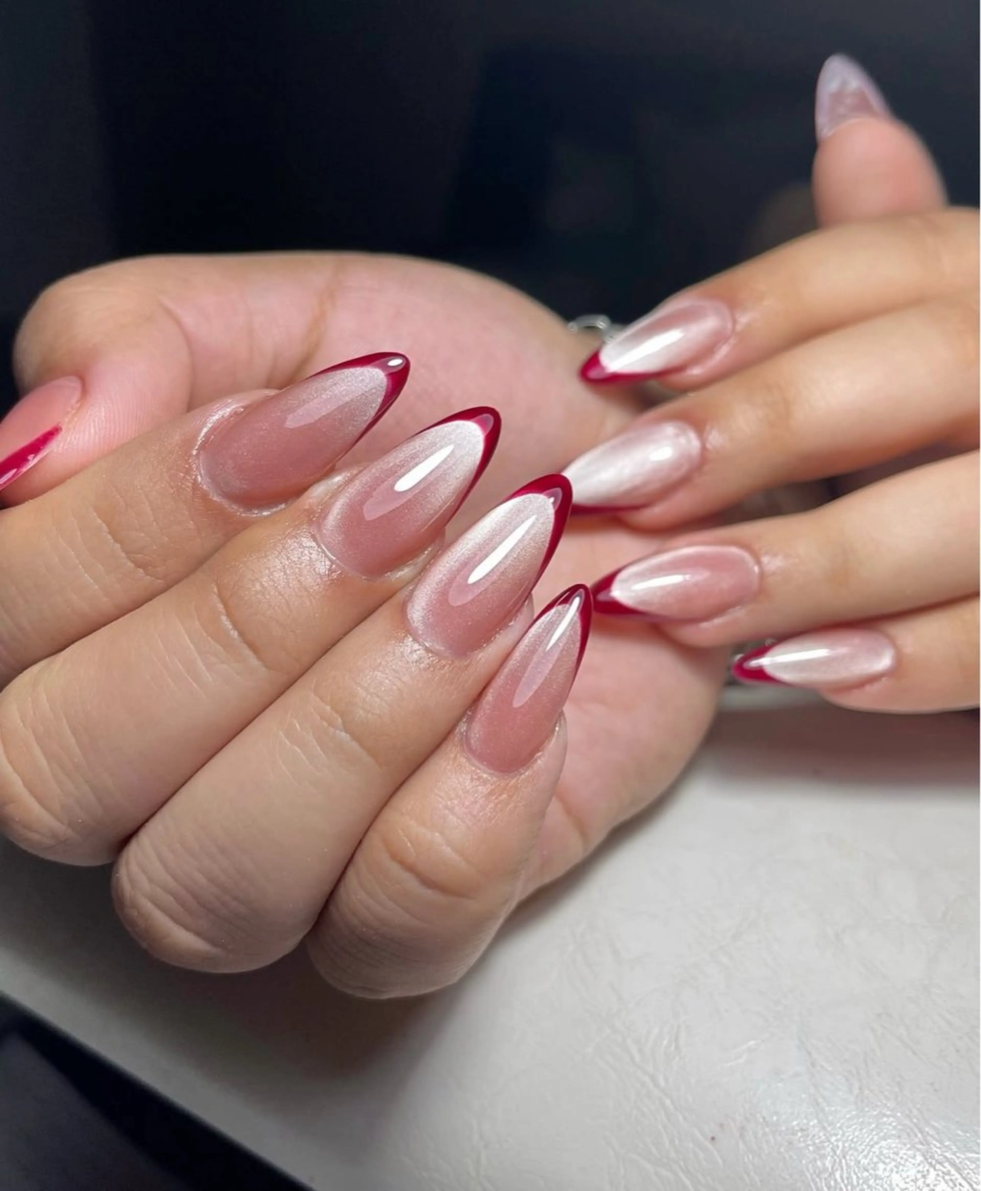 ネイル アートネイル フレンチネイル ジェルネイル グラデーション 韓国ネイル リン リンのネイルデザイン