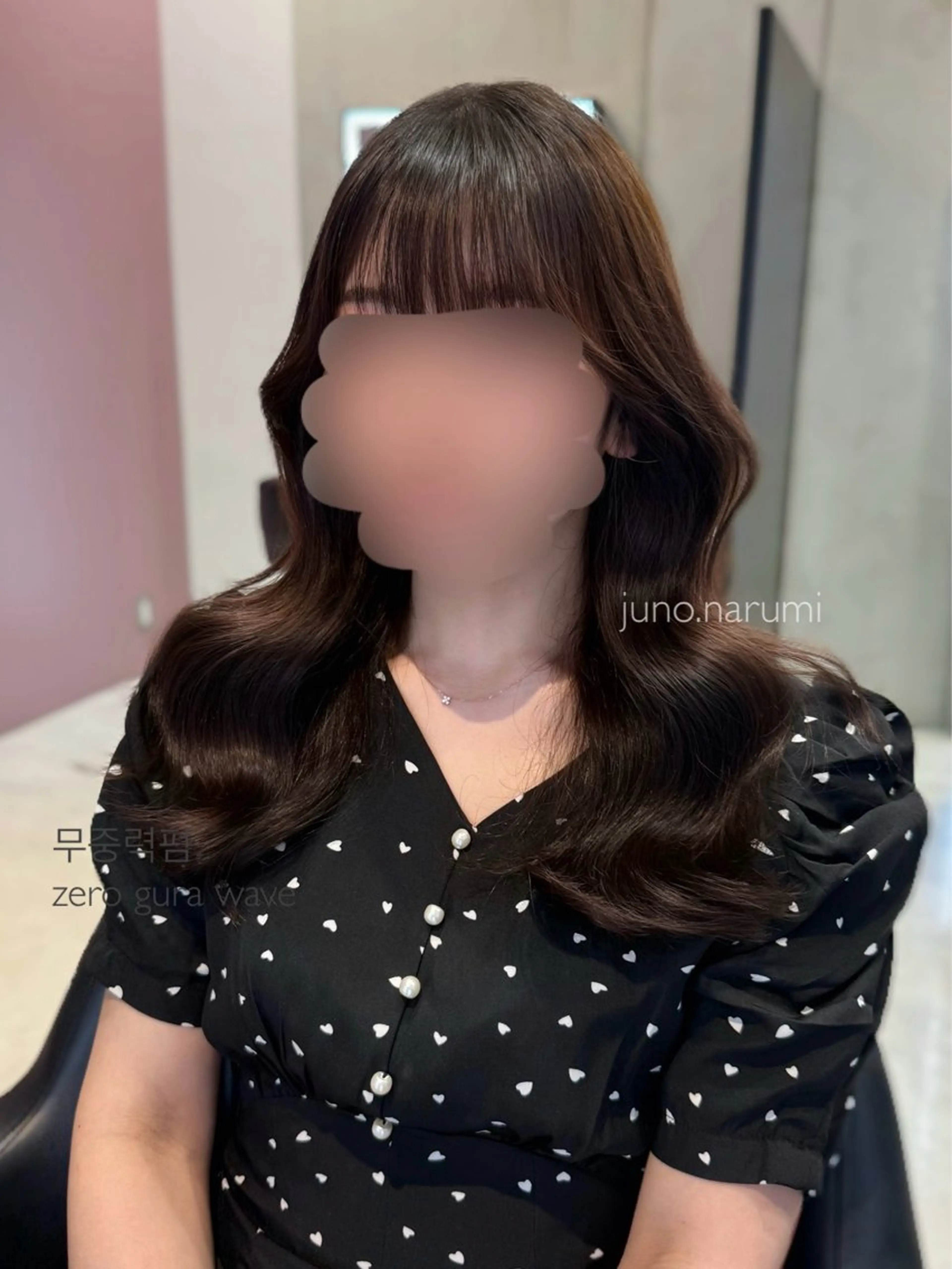 ロング パーマ カット ヘアカラー パーマ THE CHAINON AOYAMA所属・JUNO韓国ヘア‎ narumi‎🤍のヘアスタイル
