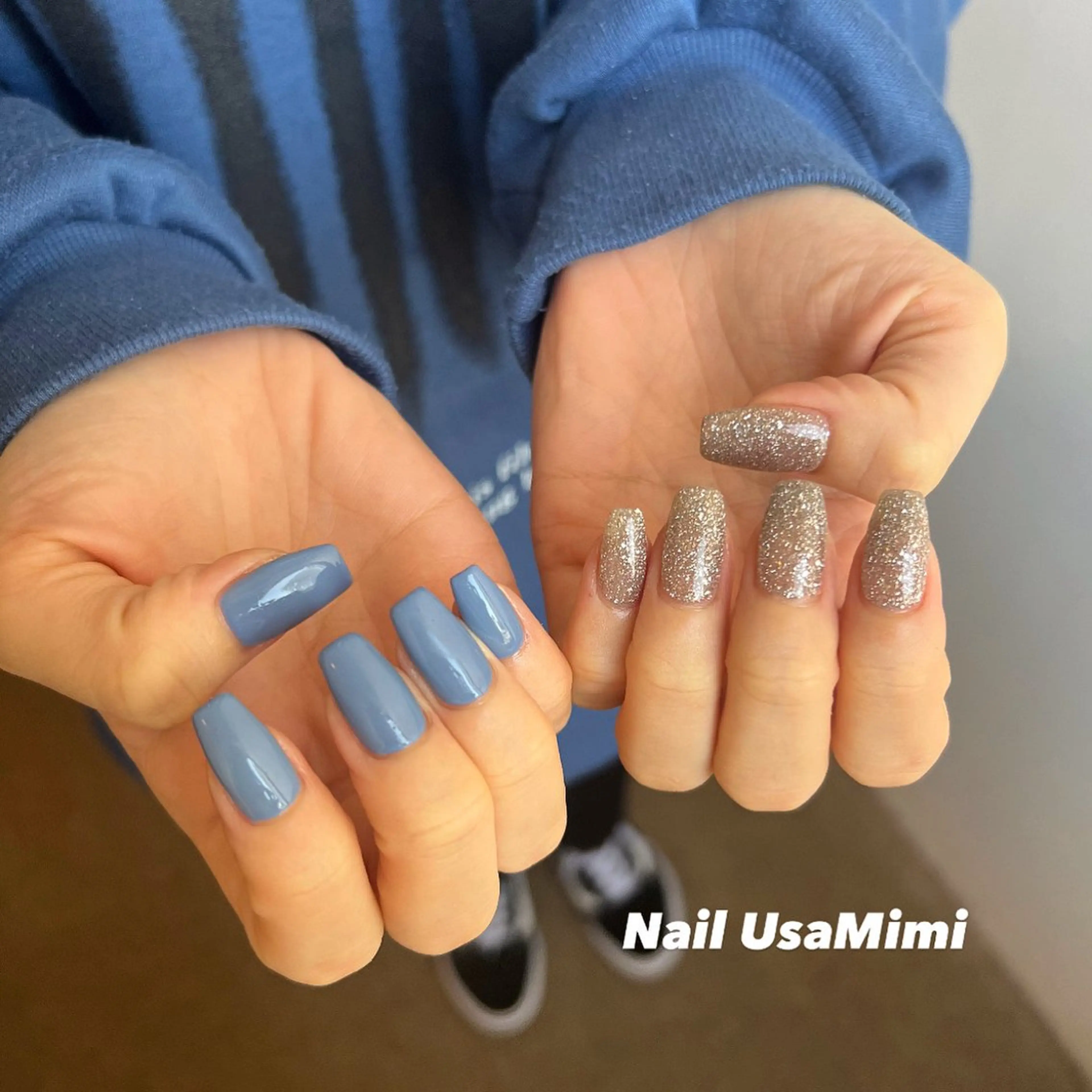ネイル アートネイル フラッシュネイル ジェルネイル グラデーション 韓国ネイル ハンドネイル 本町NailUsa Mimi RIKOのネイルデザイン