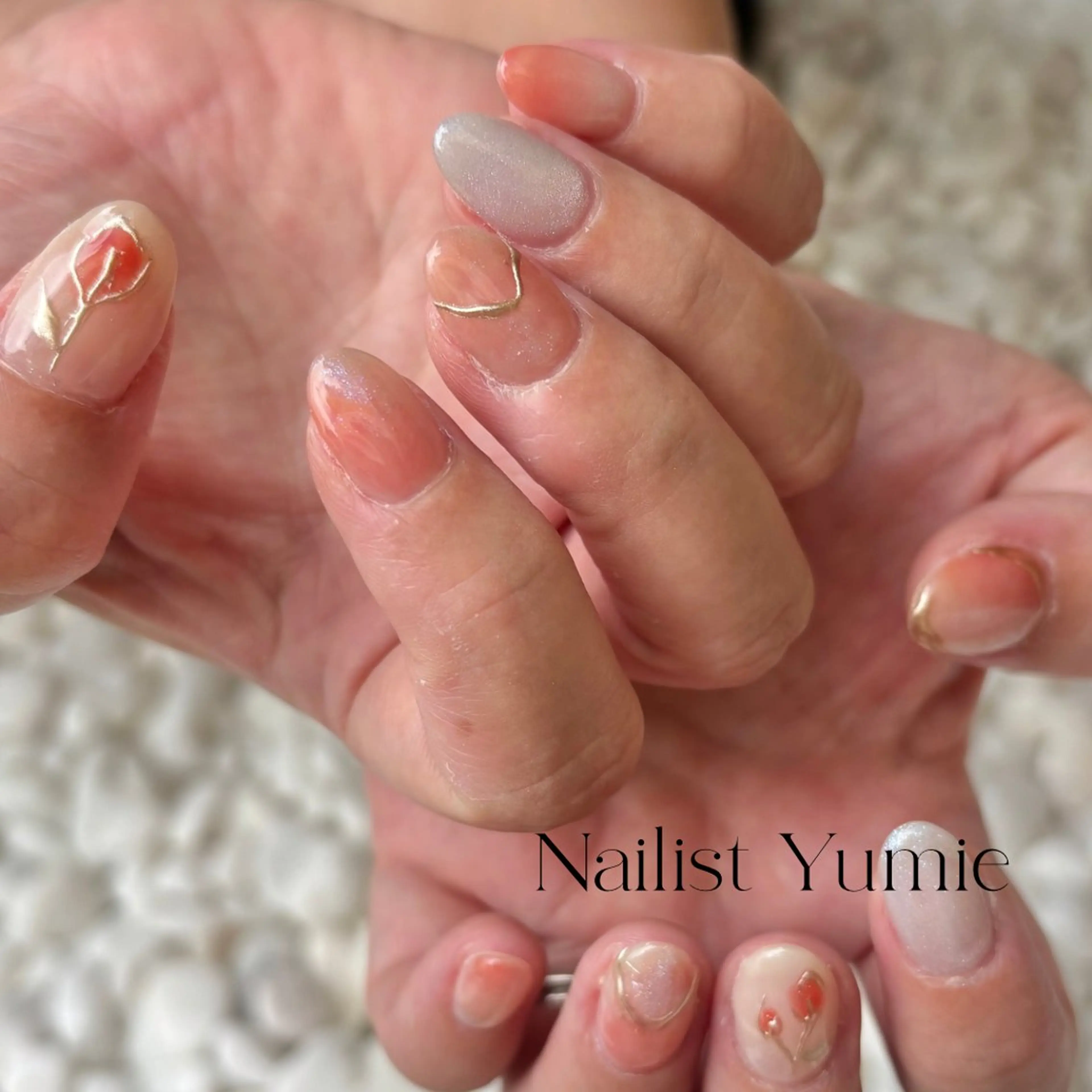 ネイル ニュアンスネイル ハンドネイル Setsalon Churaku Nailist Yumie所属・【沖縄市安慶田】 🤍Yumieのネイルデザイン