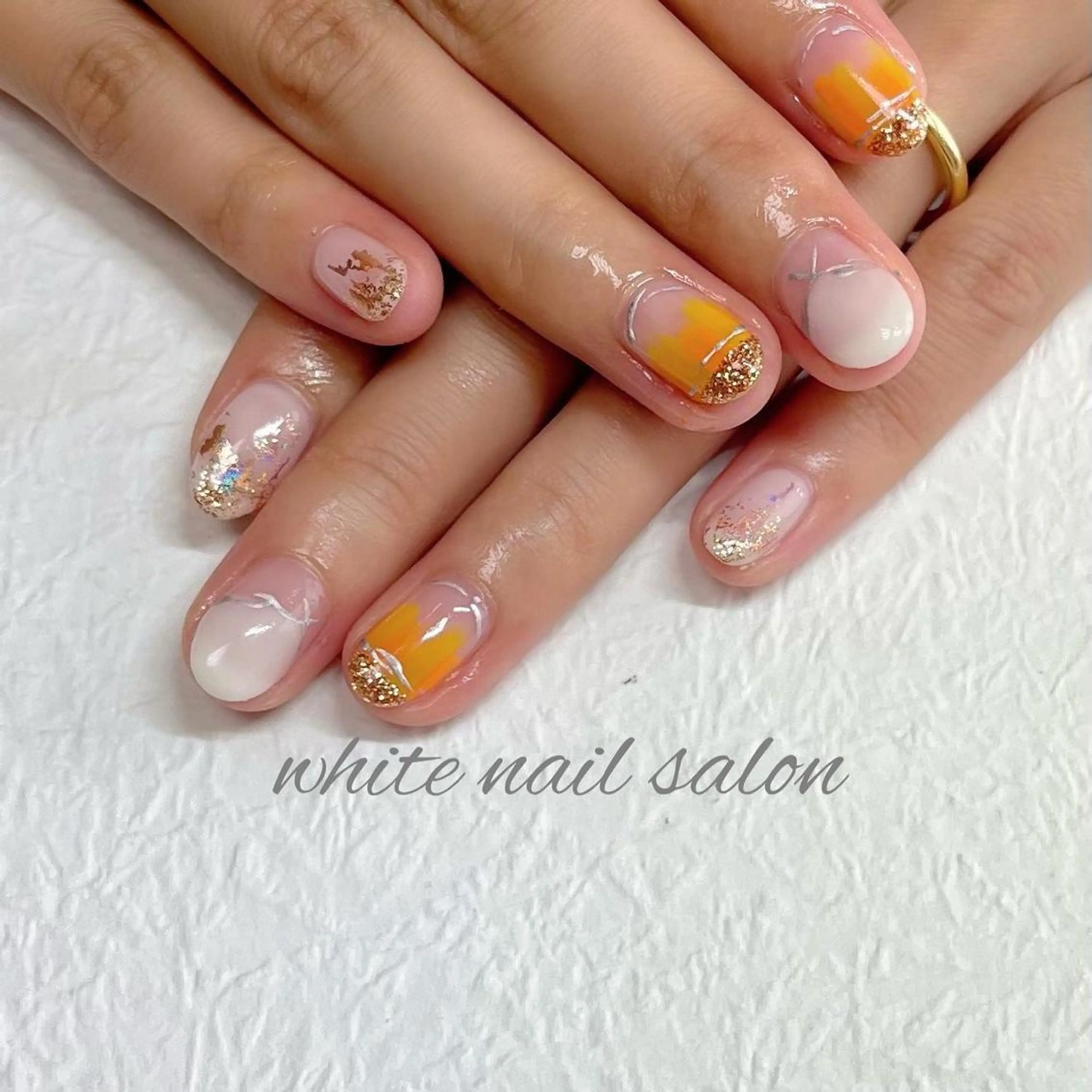 ネイル フットネイル ジェルネイル ハードジェル ラメ(グリッター) 持ち込み ハンドネイル white nail salonのネイルデザイン
