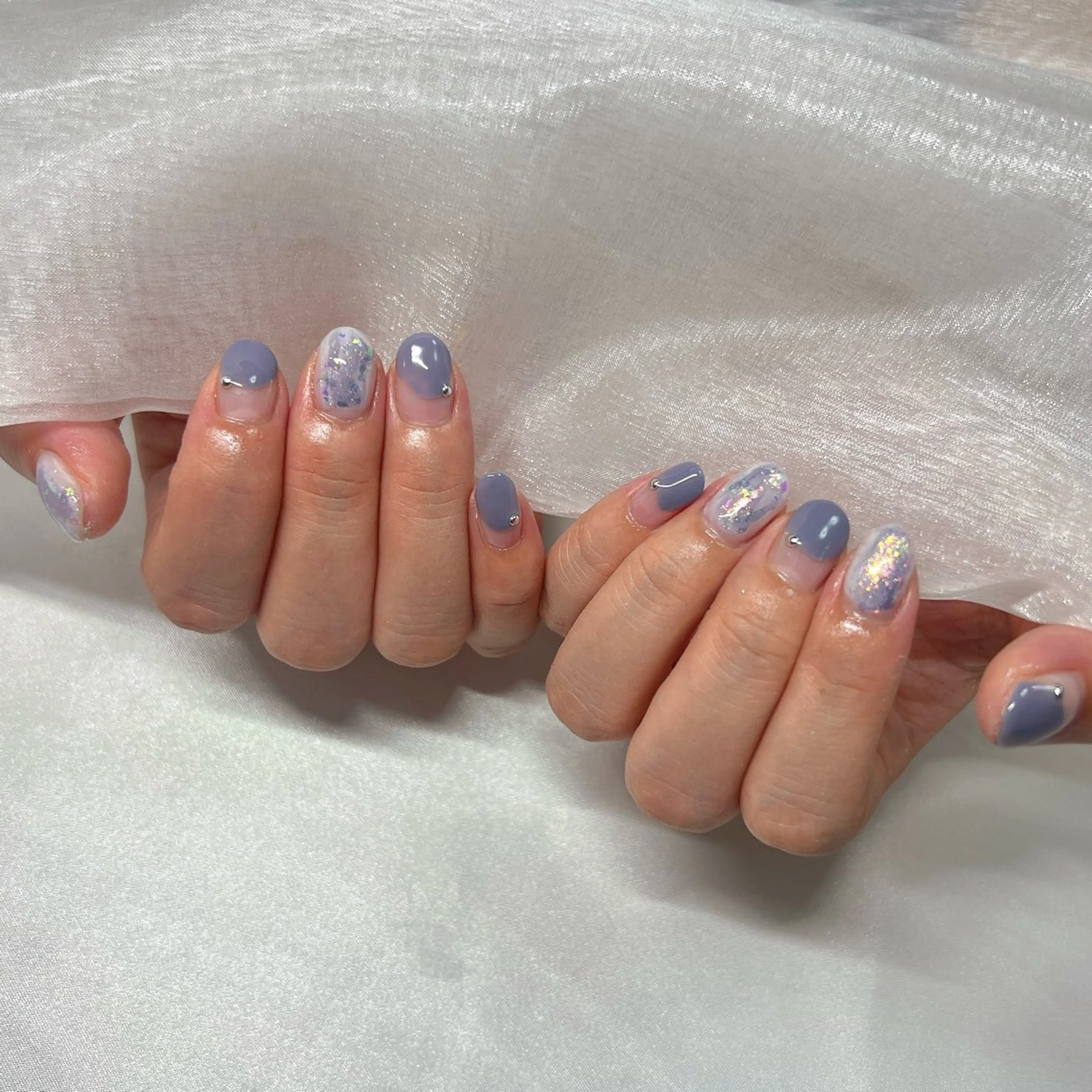 ネイル ジェルネイル 韓国ネイル ラメ(グリッター) マグネットネイル ミラーネイル ハンドネイル -nail salon-Reward所属・nail salon Rewardのネイルデザイン