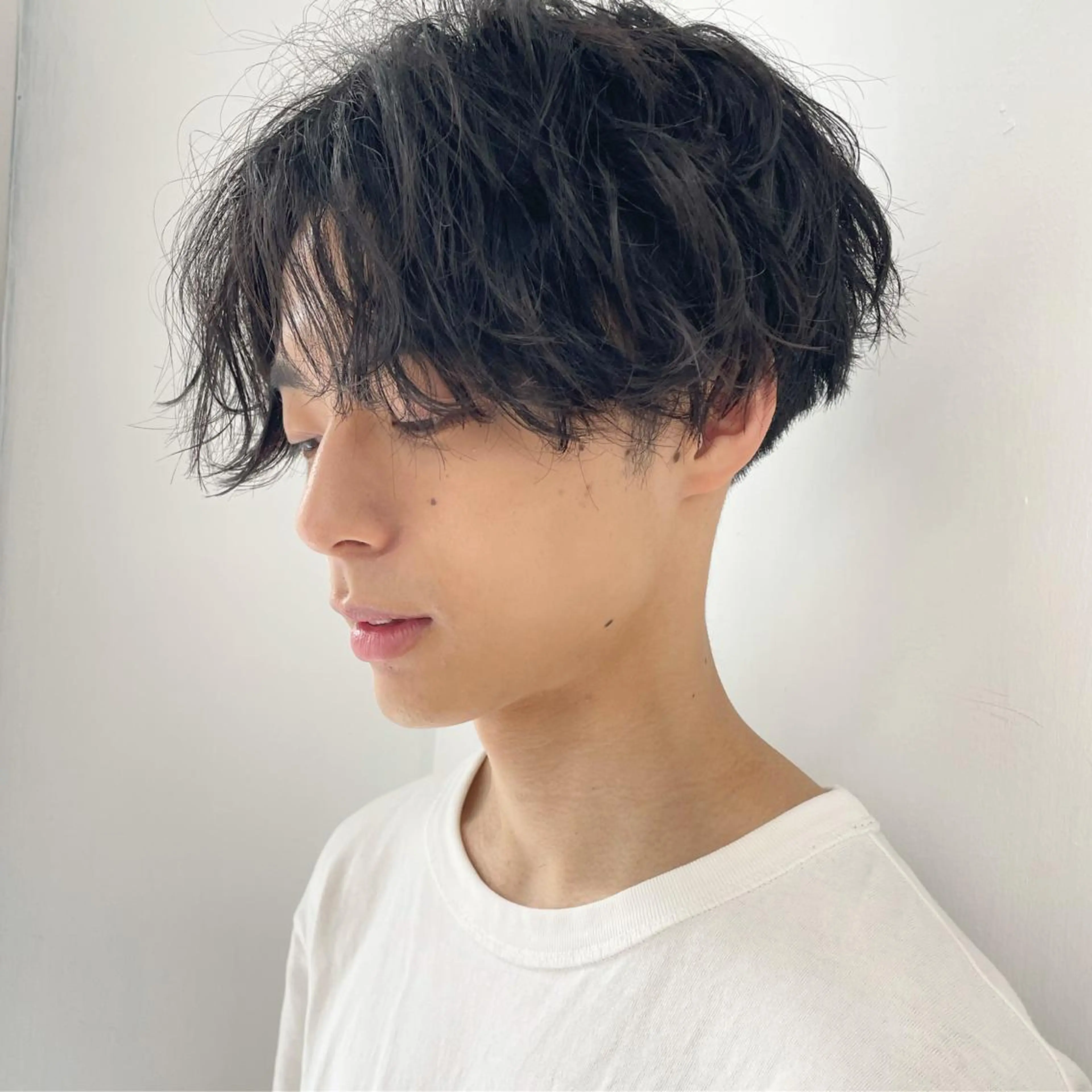 ショート パーマ メンズ 🤎ベージュカラー 🐶メンズパーマのヘアスタイル