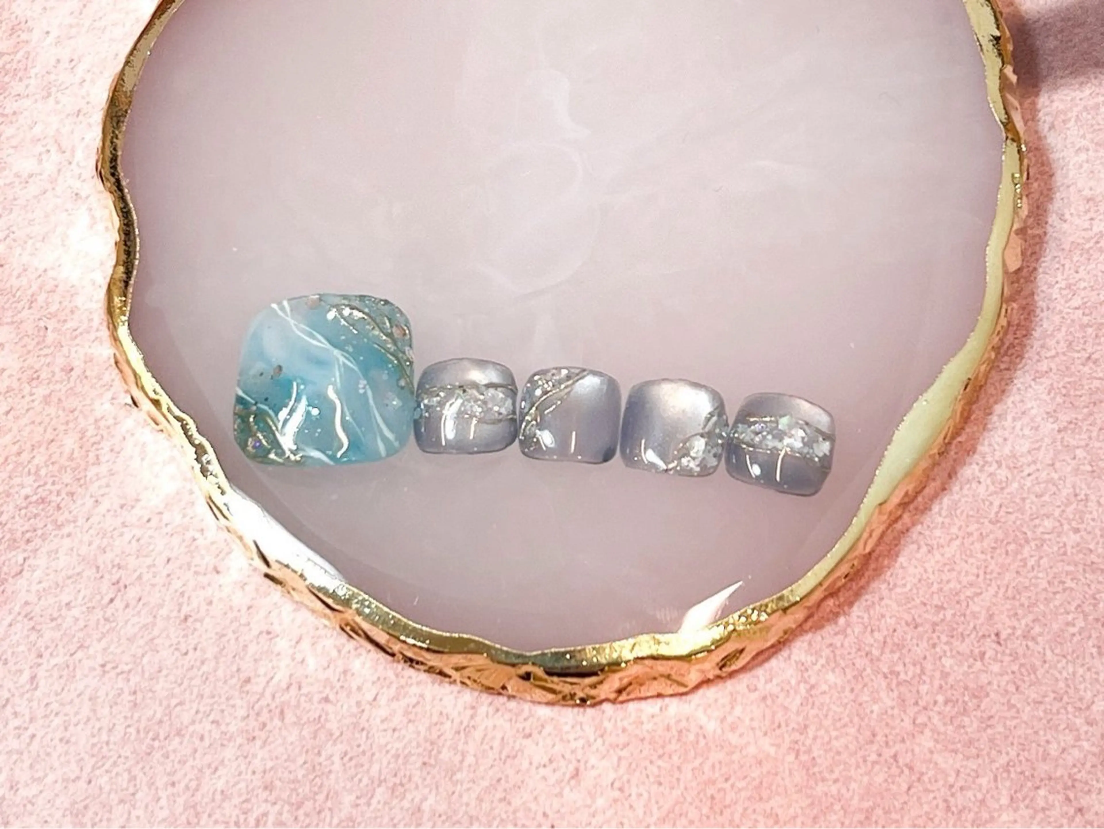 ネイル アートネイル フラッシュネイル フラワーネイル ジェルネイル ガーリー フットネイル Puti nailのネイルデザイン