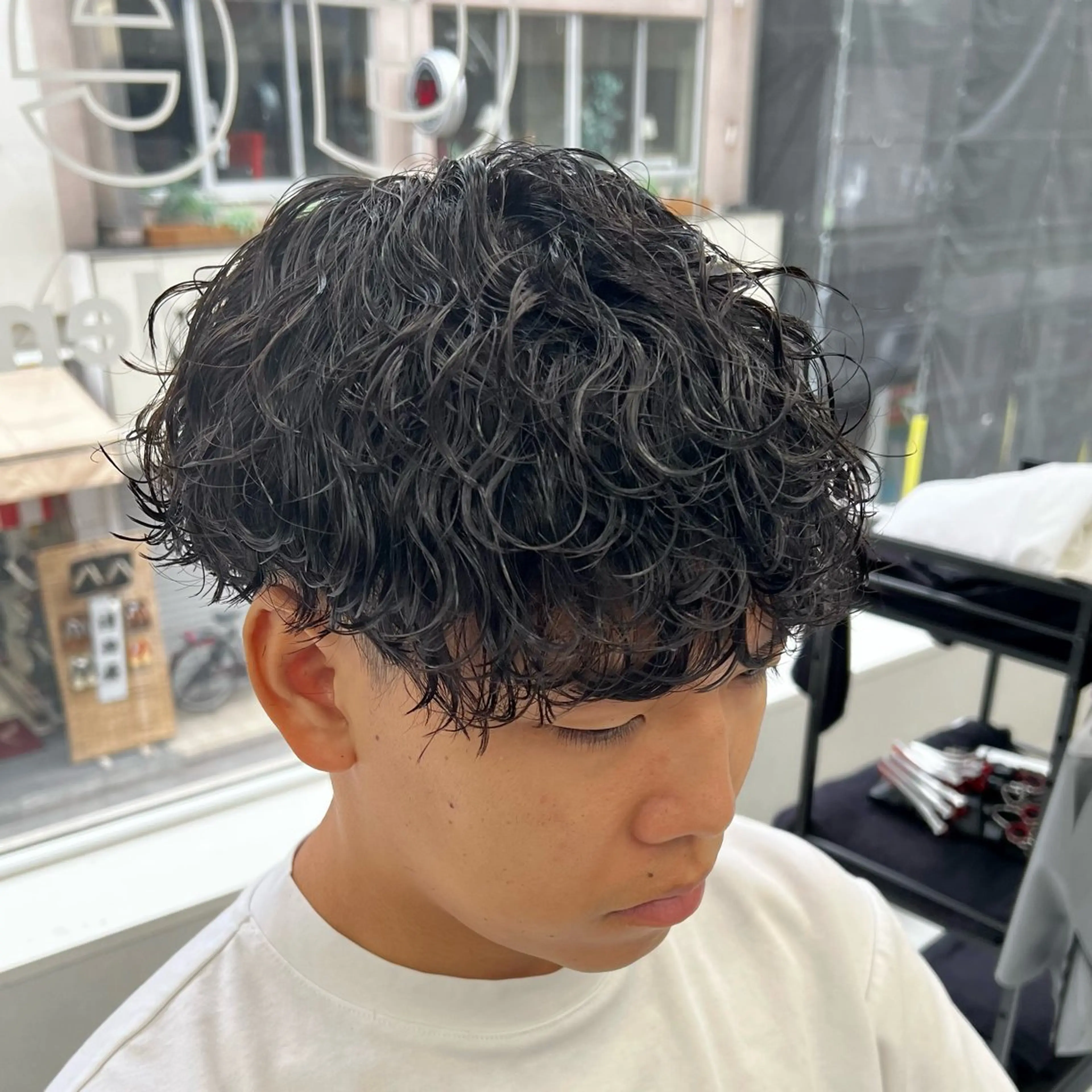 ショート パーマ メンズ カット パーマ メンズカット/波巻き TAKUMAのヘアスタイル