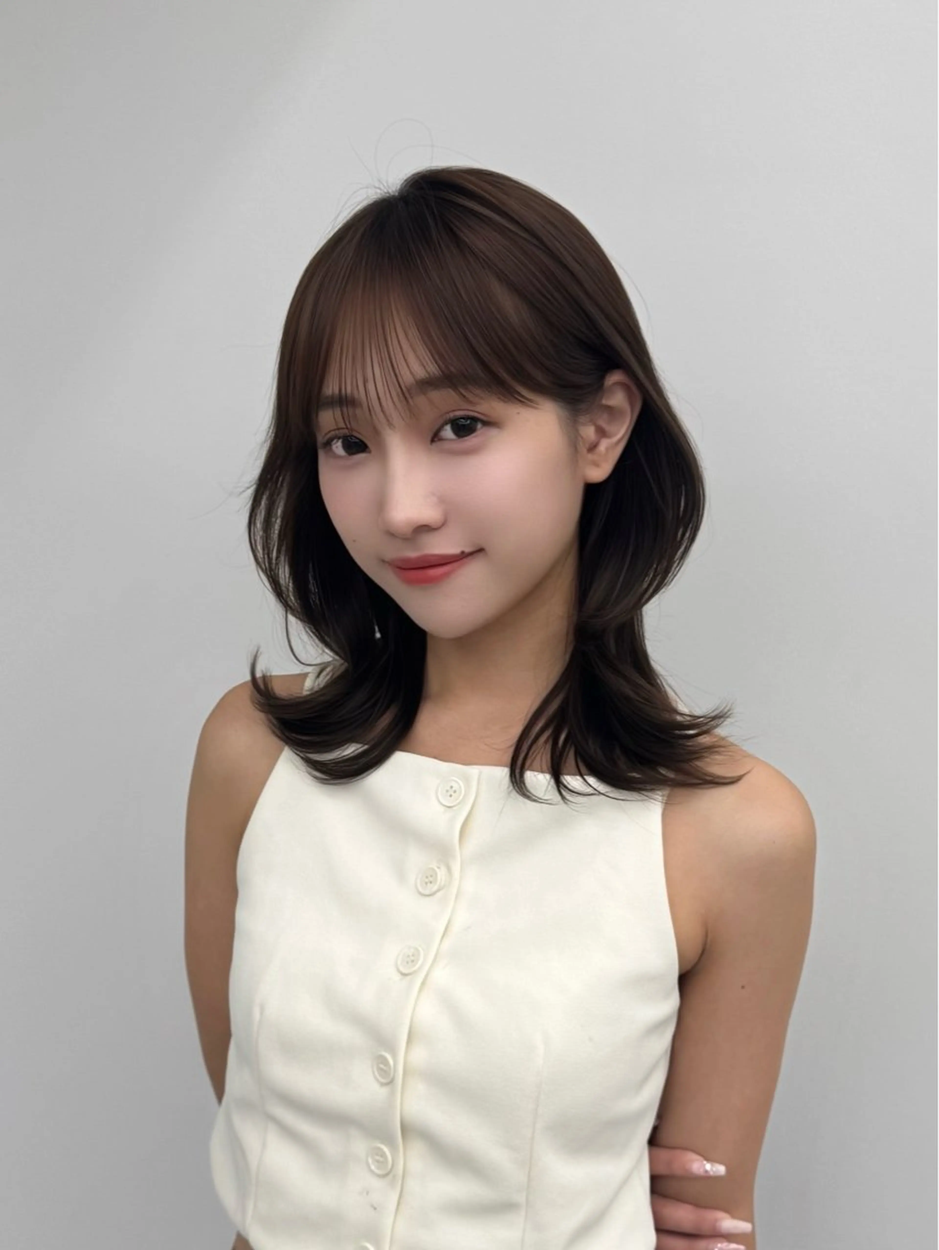 ミディアム カラー ヘアアレンジ カット ヘアカラー トリートメント 最小顔周り&レイヤー 特化/池袋/kokiのヘアスタイル