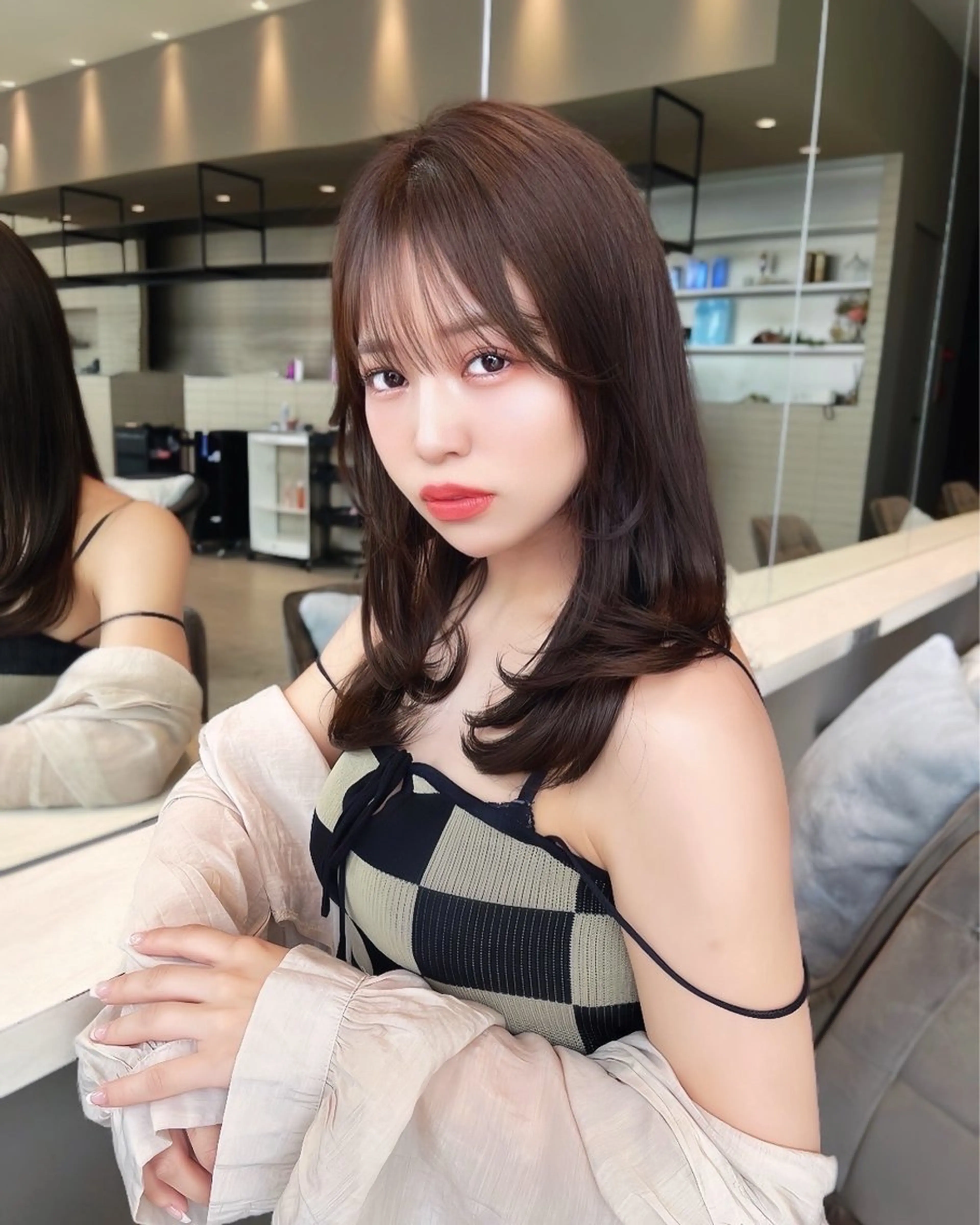 ミディアム カラー 韓国レイヤー/ボブ 髪質改善/TAKAのヘアスタイル