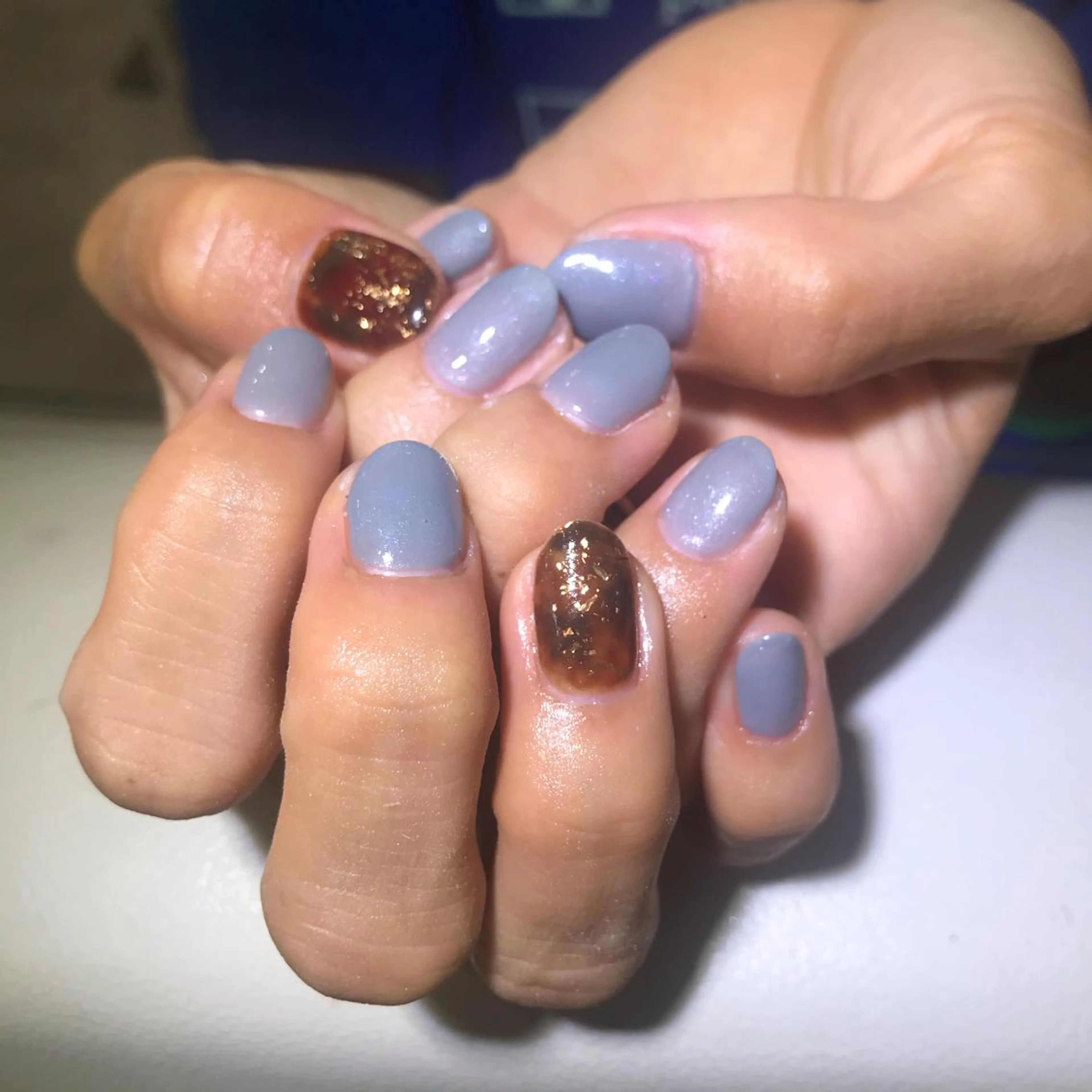 ネイル ブルー nail salon MOANA Yuriのネイルデザイン