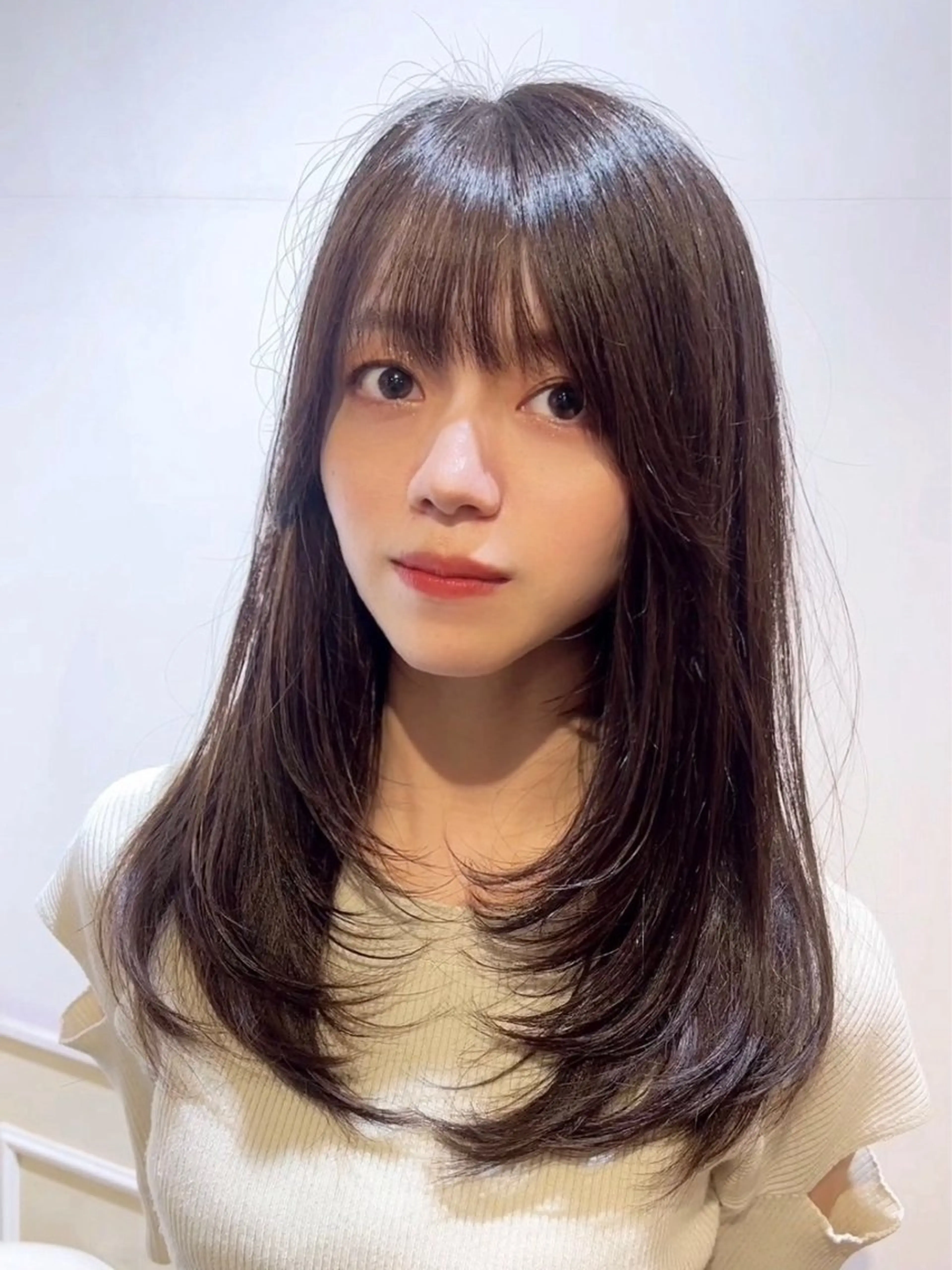ロング カラー グレージュ 髪質改善 韓国風ヘア レイヤーカット カット ヘアカラー トリートメント 韓国レイヤー× 髪質改善✨店長/純大のヘアスタイル