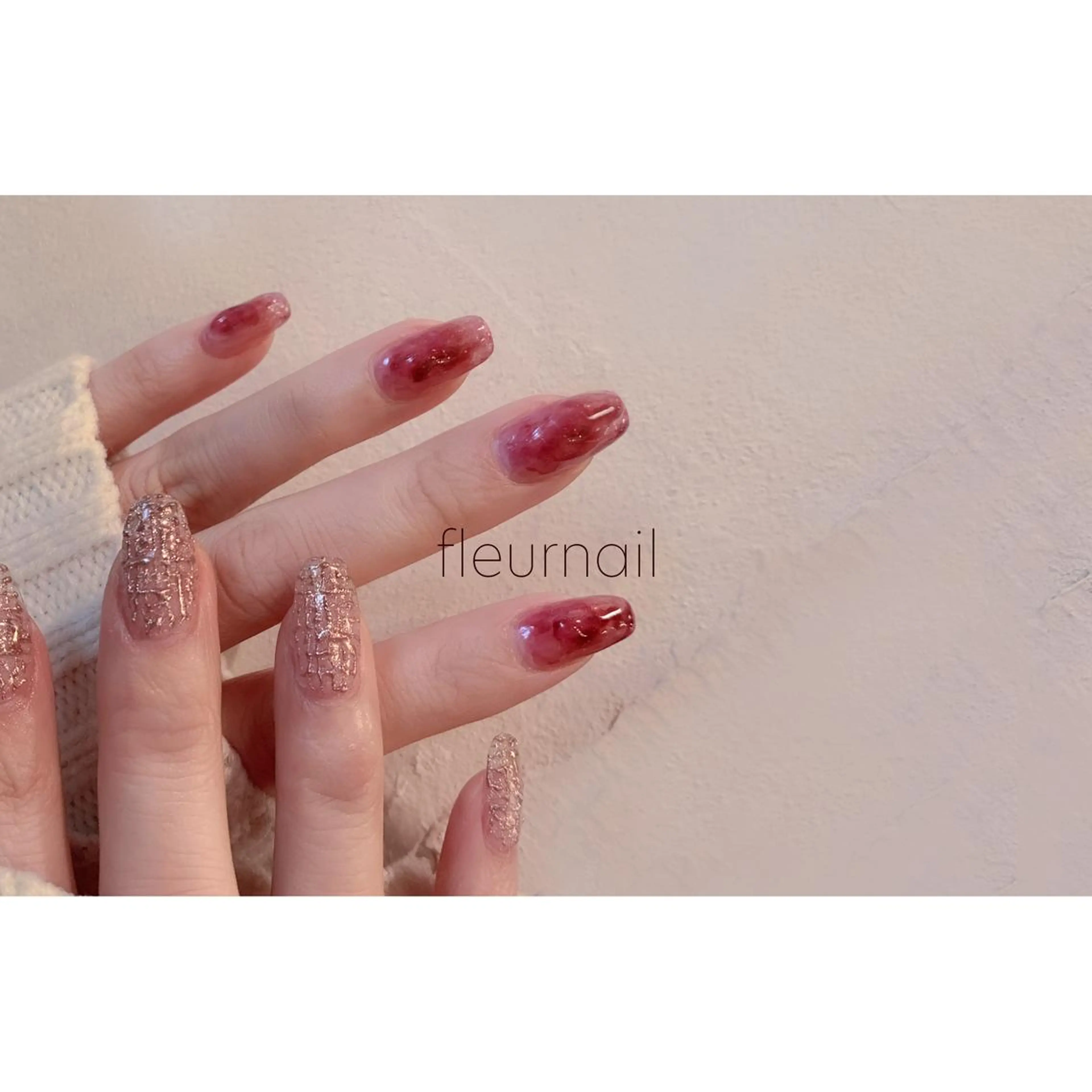 ネイル 成人式 ハンドネイル 【パラジェル登録サロン】nail pollen所属・fleurnail miuraのネイルデザイン