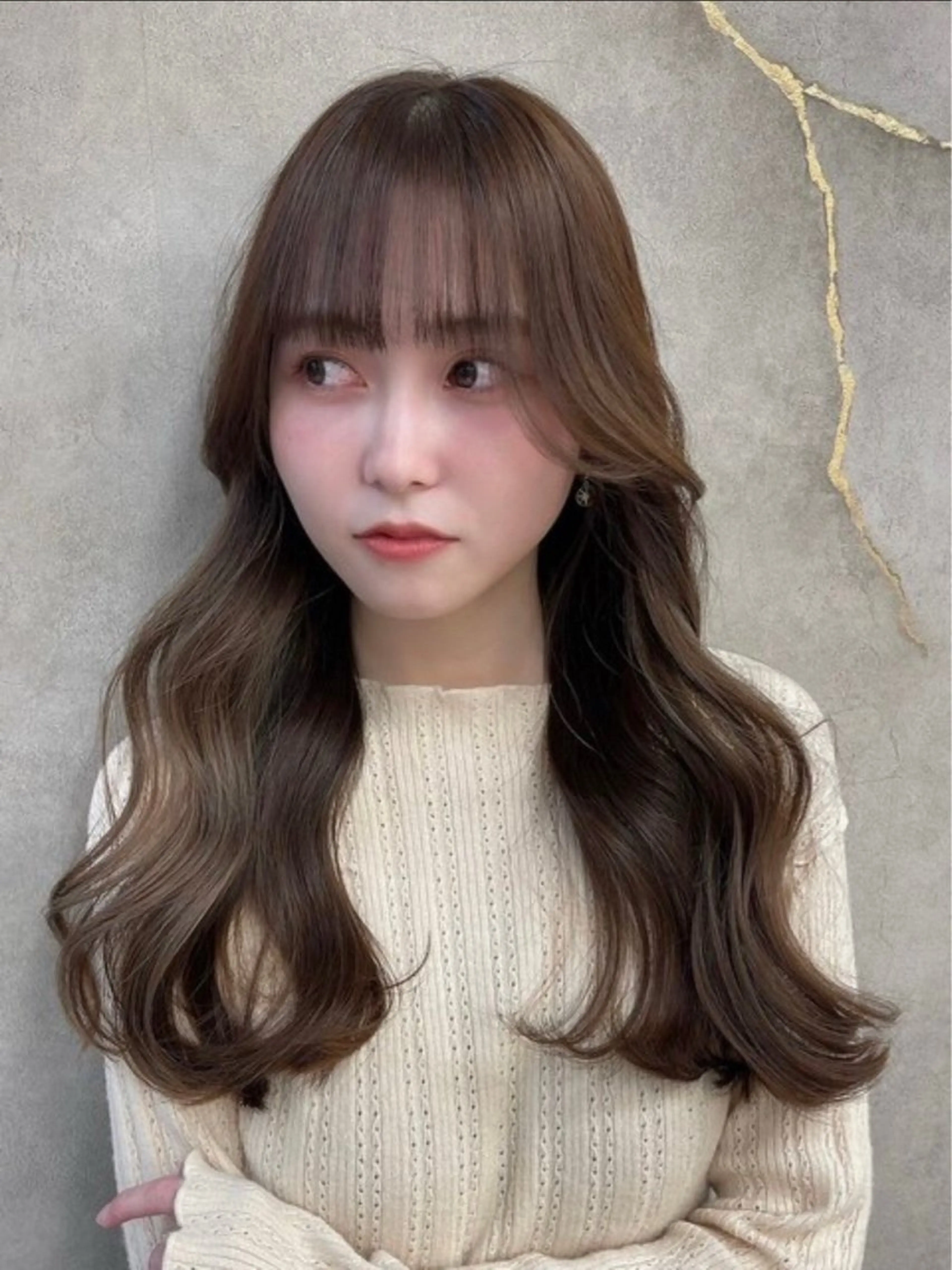 ロング カット ヘアカラー トリートメント 韓国風レイヤー🎀 北千住 aoiのヘアスタイル