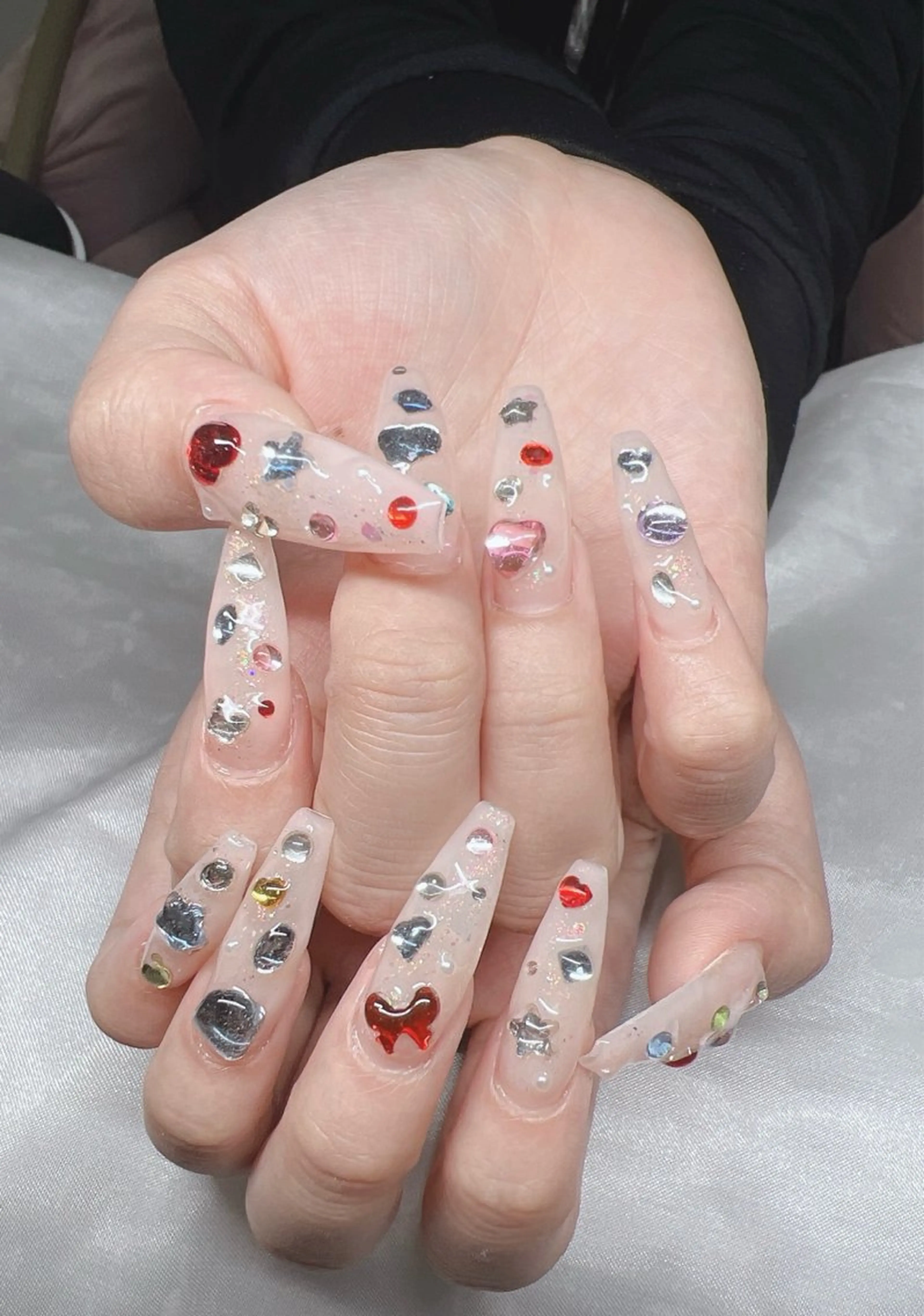 ネイル 長さ出し グラデーション キラキラネイル マグネットネイル ニュアンスネイル ハンドネイル Lee Nails チップ長さだし専門店のネイルデザイン