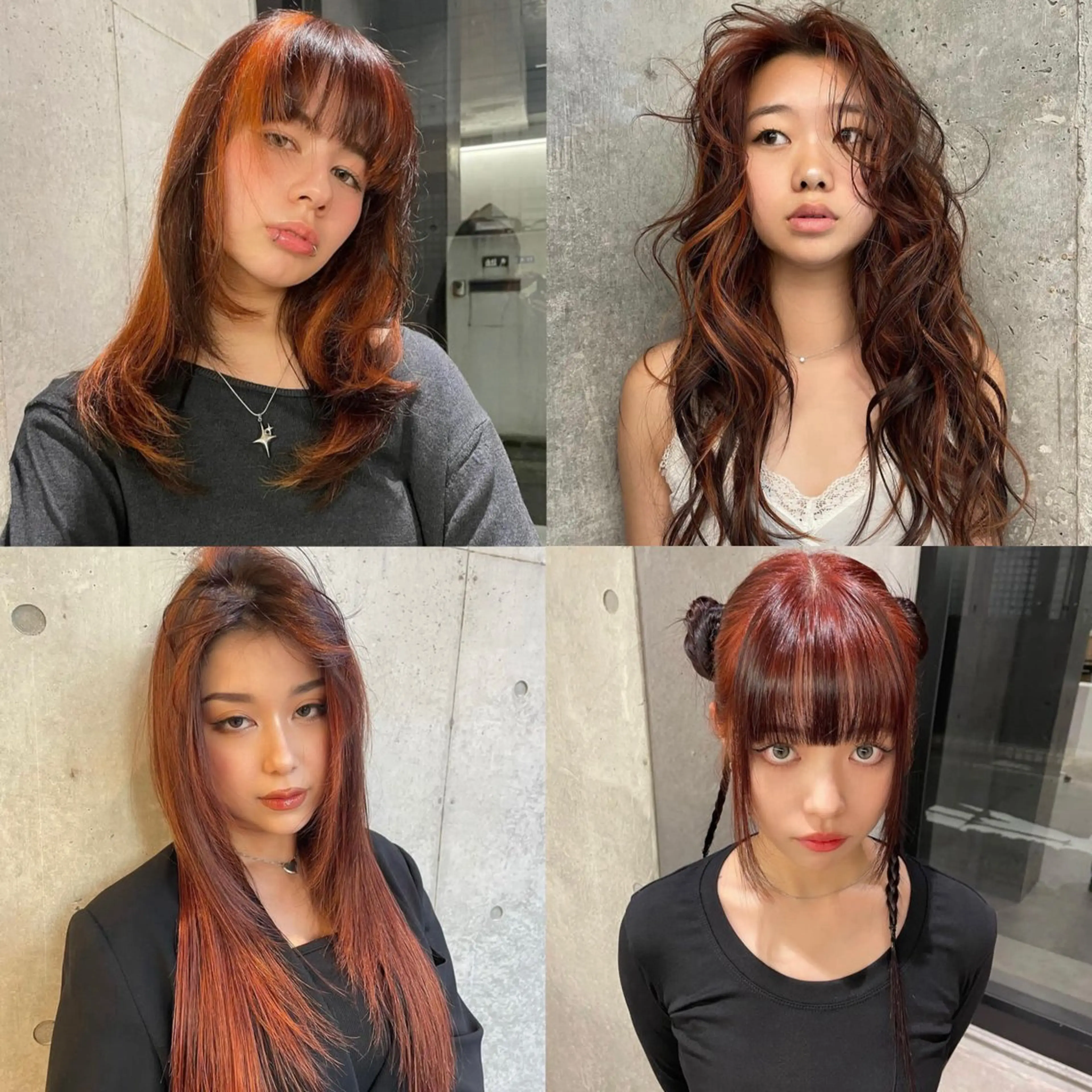 ロング カラー ヘアアレンジ オレンジ カット ヘアカラー トリートメント Mizobe misakiのヘアスタイル