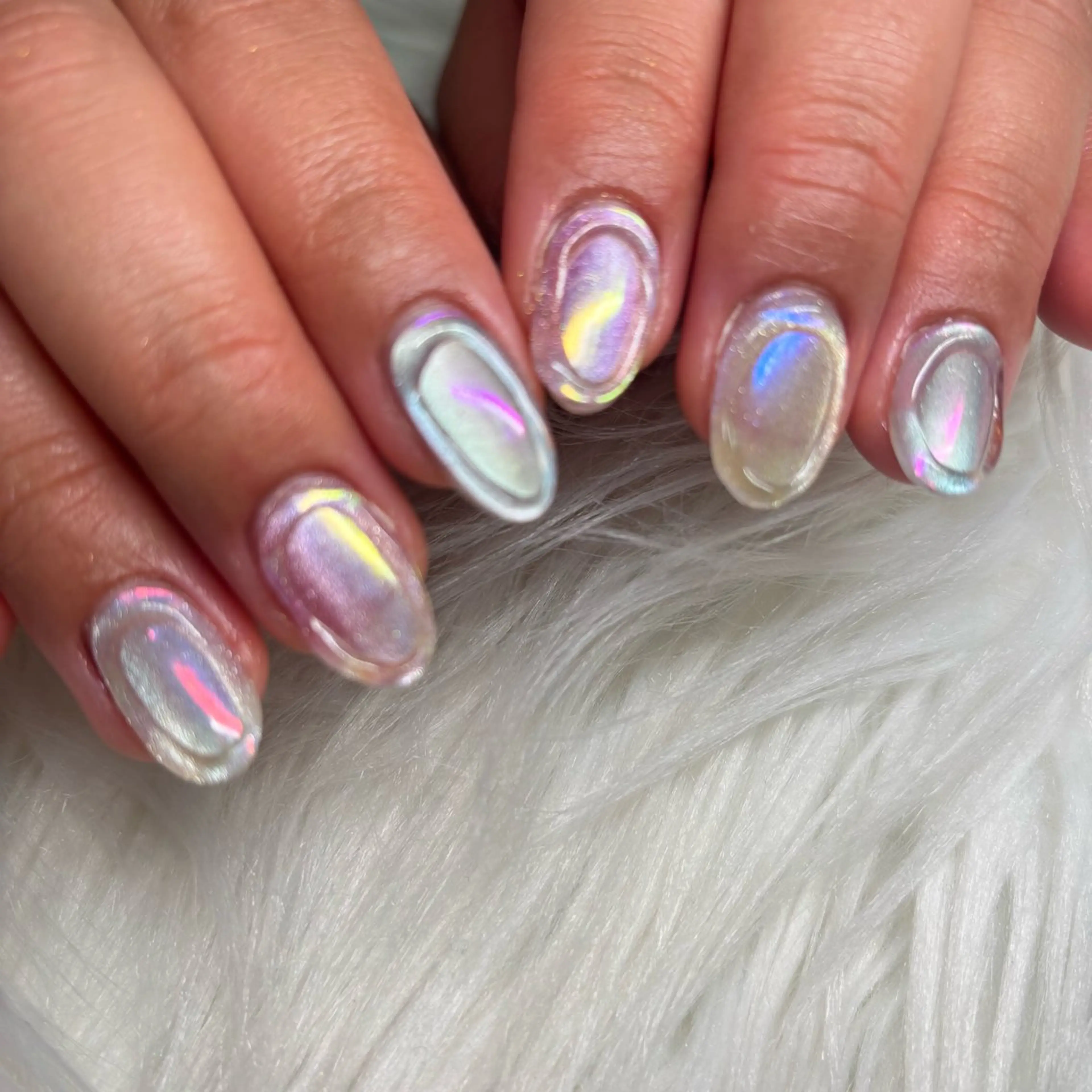 ネイル 氷ネイル・うるうるネイル ハンドネイル RE💟N.NAIL ラテン系お姉さんのネイルデザイン