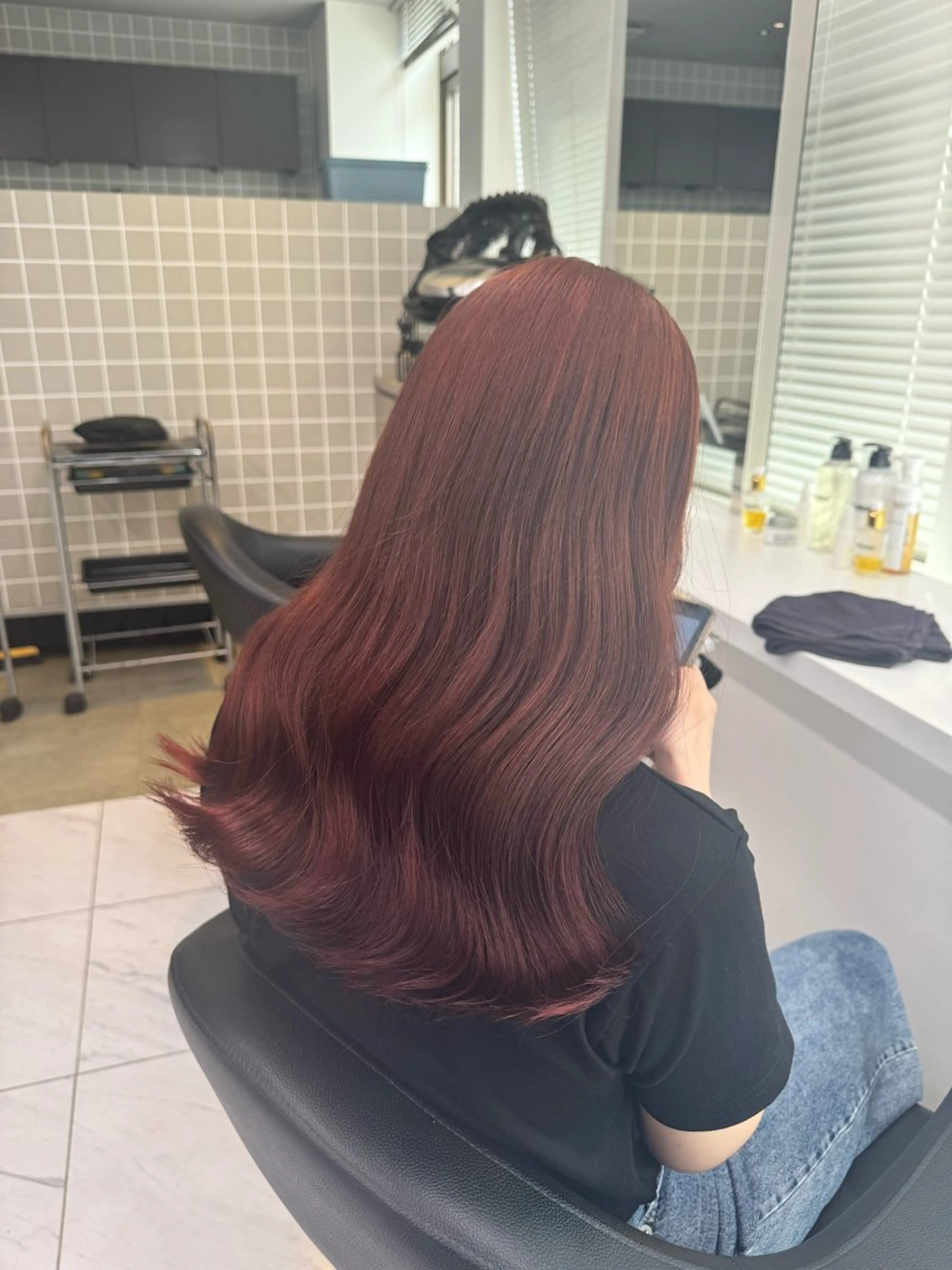 ロング カラー パーマ ヘアアレンジ メンズ キッズ 🍒暖色系 カラー🍒MEIのヘアスタイル
