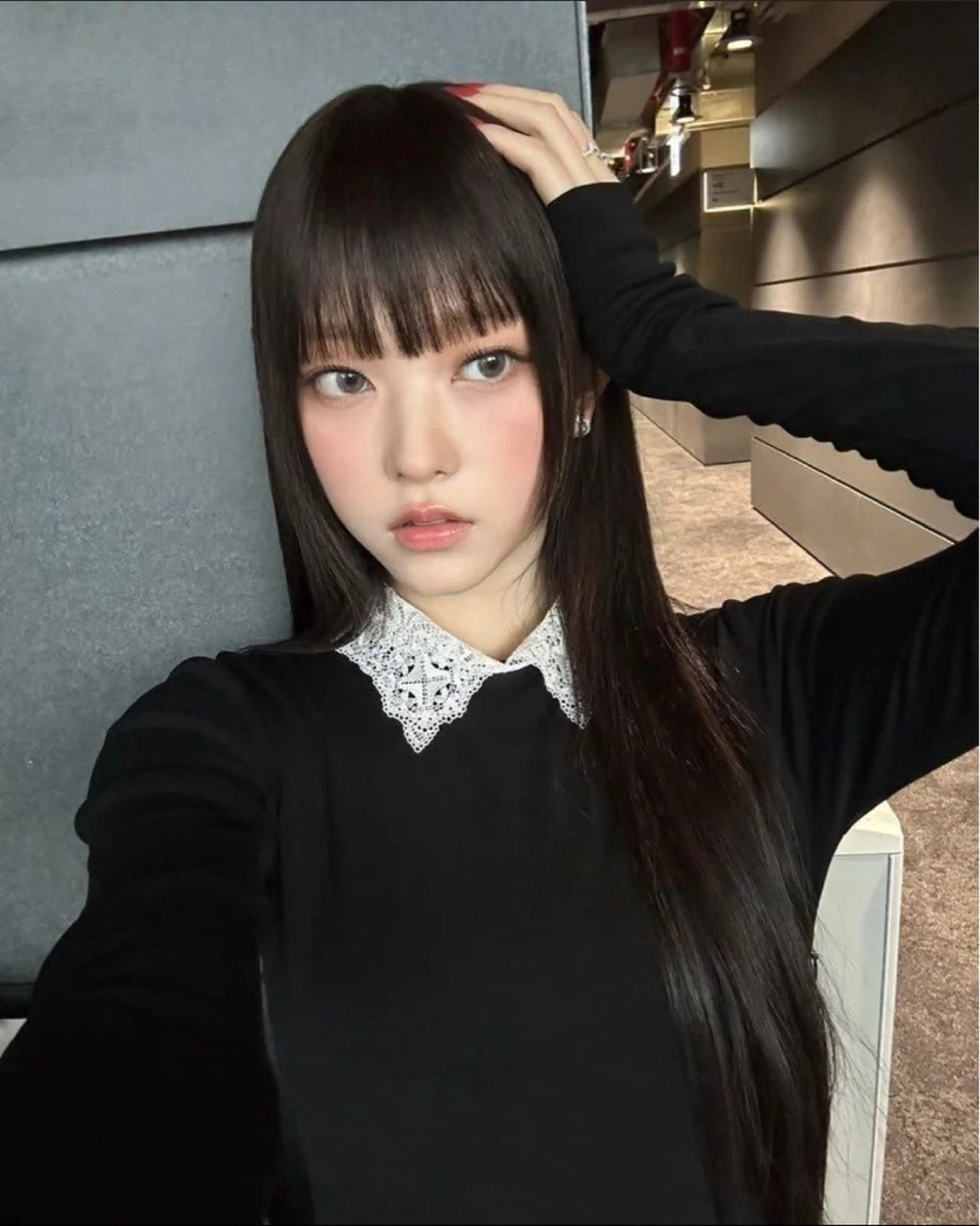 ロング カラー パーマ ヘアアレンジ メンズ キッズ カット ヘアカラー トリートメント ヘッドスパ ヘアセット 上品＆韓国風 🥀海心🥀のヘアスタイル