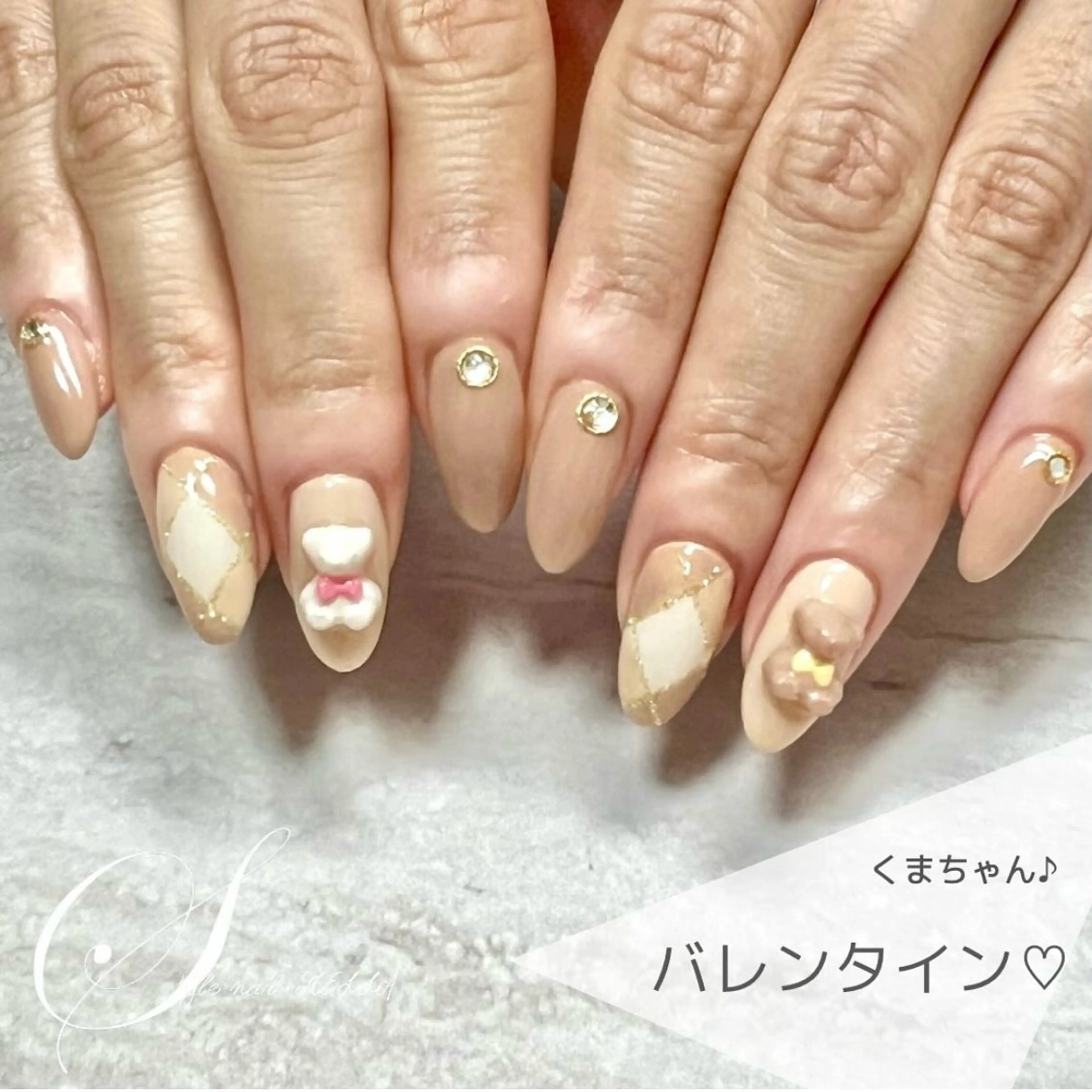 ネイル バレンタイン ハンドネイル ステラ marikominoのネイルデザイン