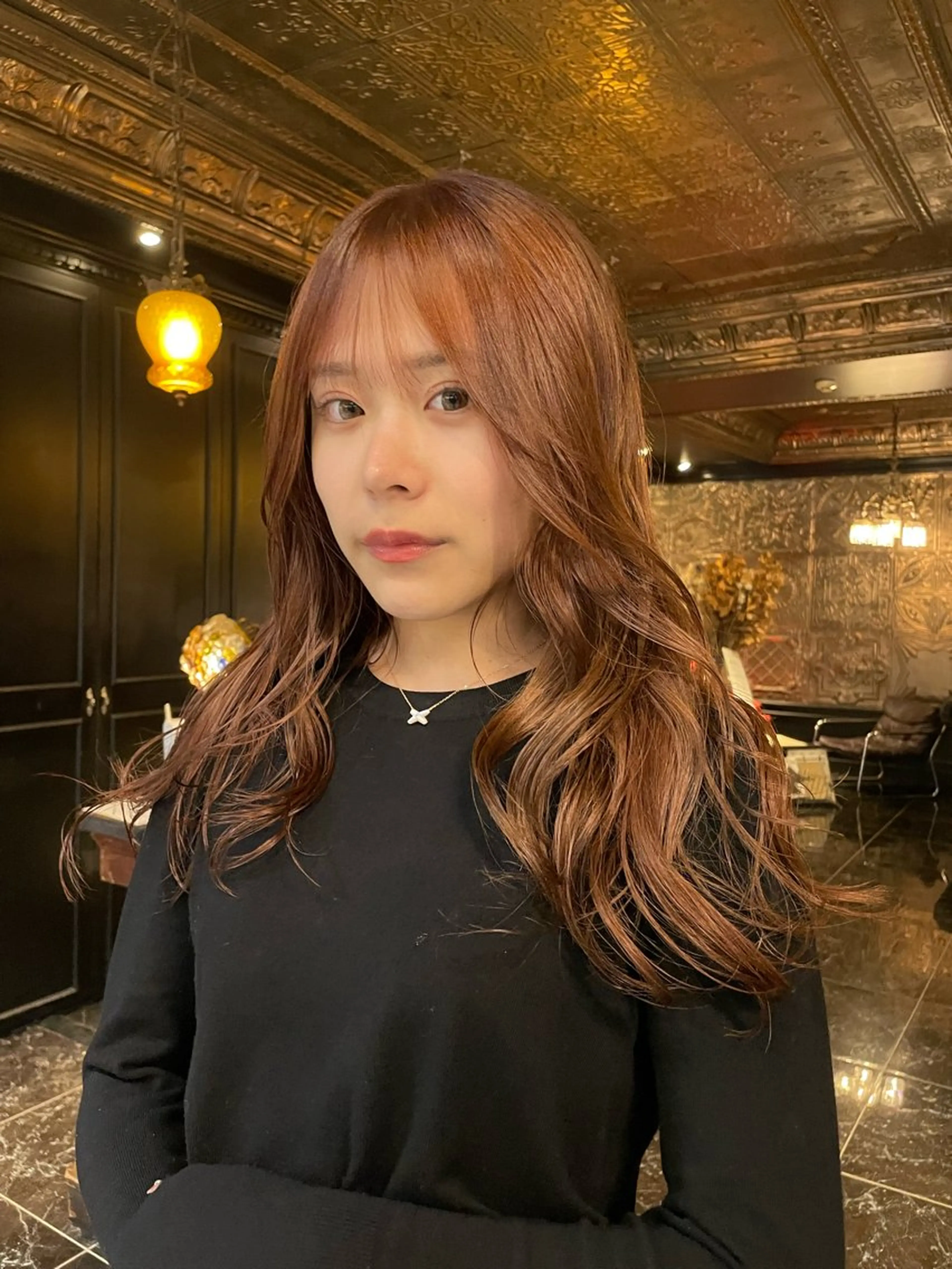 ロング カラー パーマ ヘアアレンジ カット ヘアカラー トリートメント madokaレイヤー /暖色カラーのヘアスタイル