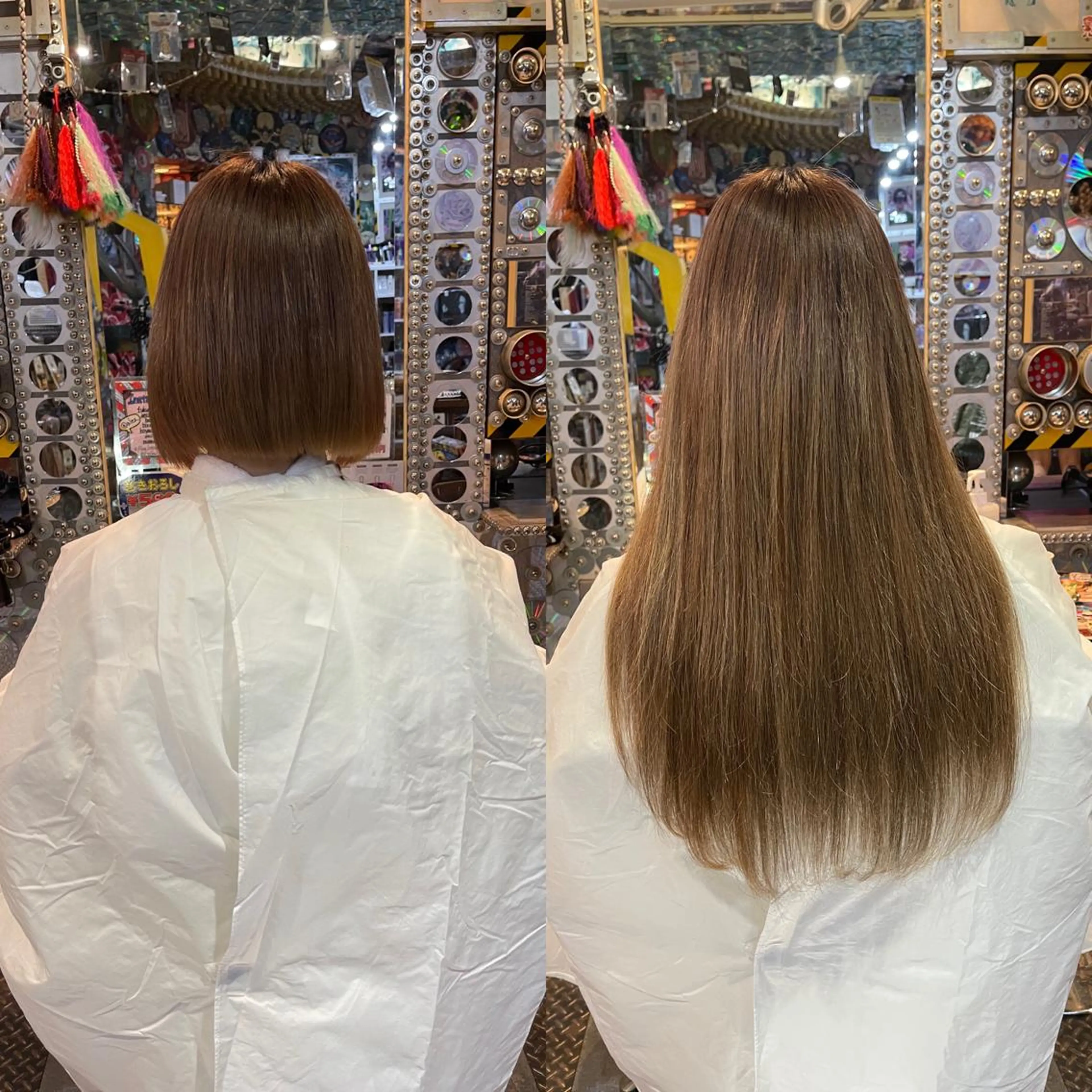 ショート カラー ヘアアレンジ 編み込みエクステ ボブ エクステ ショートヘア haco+所属・🌈派手髪エクステ ブレイズ🌈ひろとのヘアスタイル
