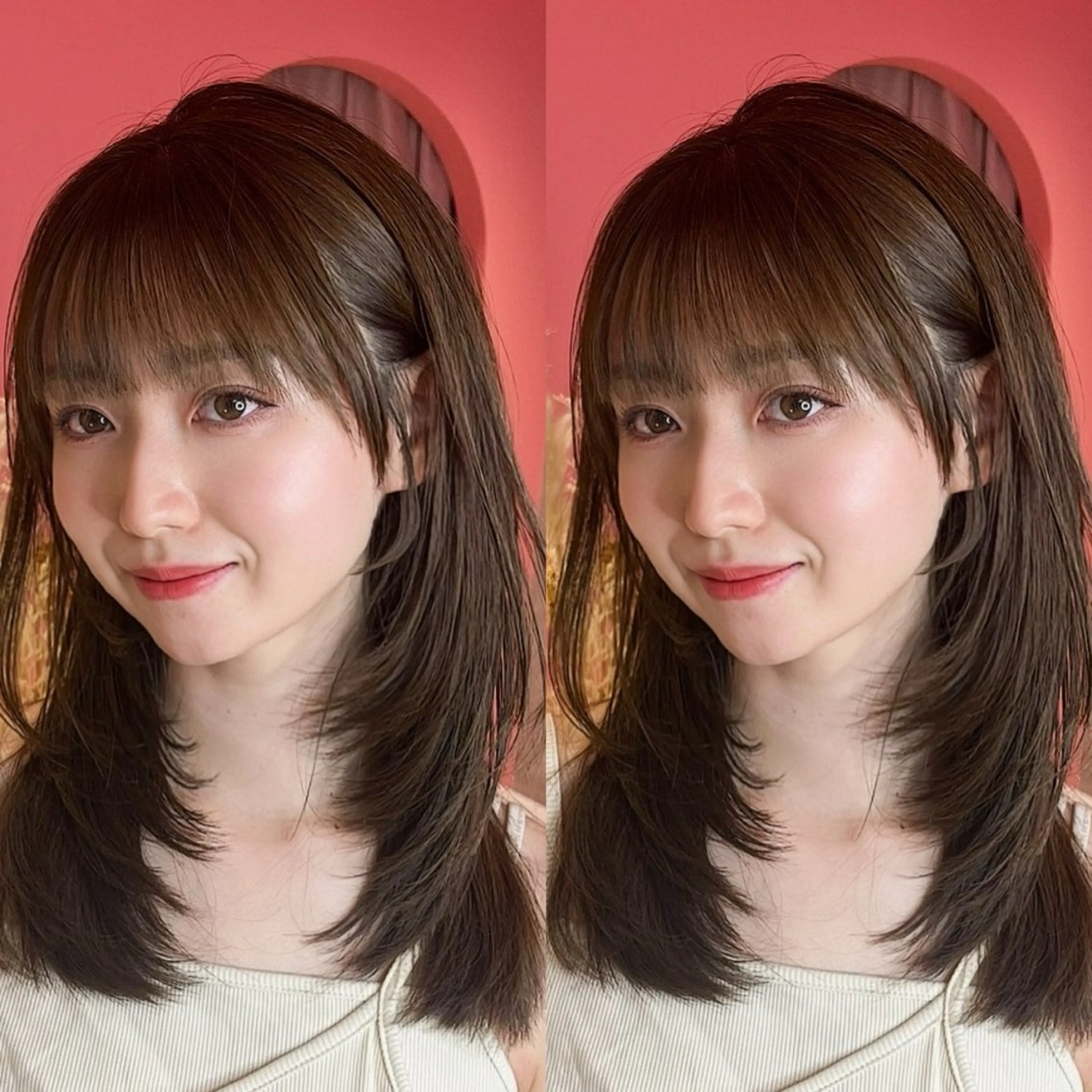 セミロング カラー カット ヘアカラー トリートメント ヘッドスパ 山崎/ボブ縮毛矯正 レイヤー髪質改善のヘアスタイル