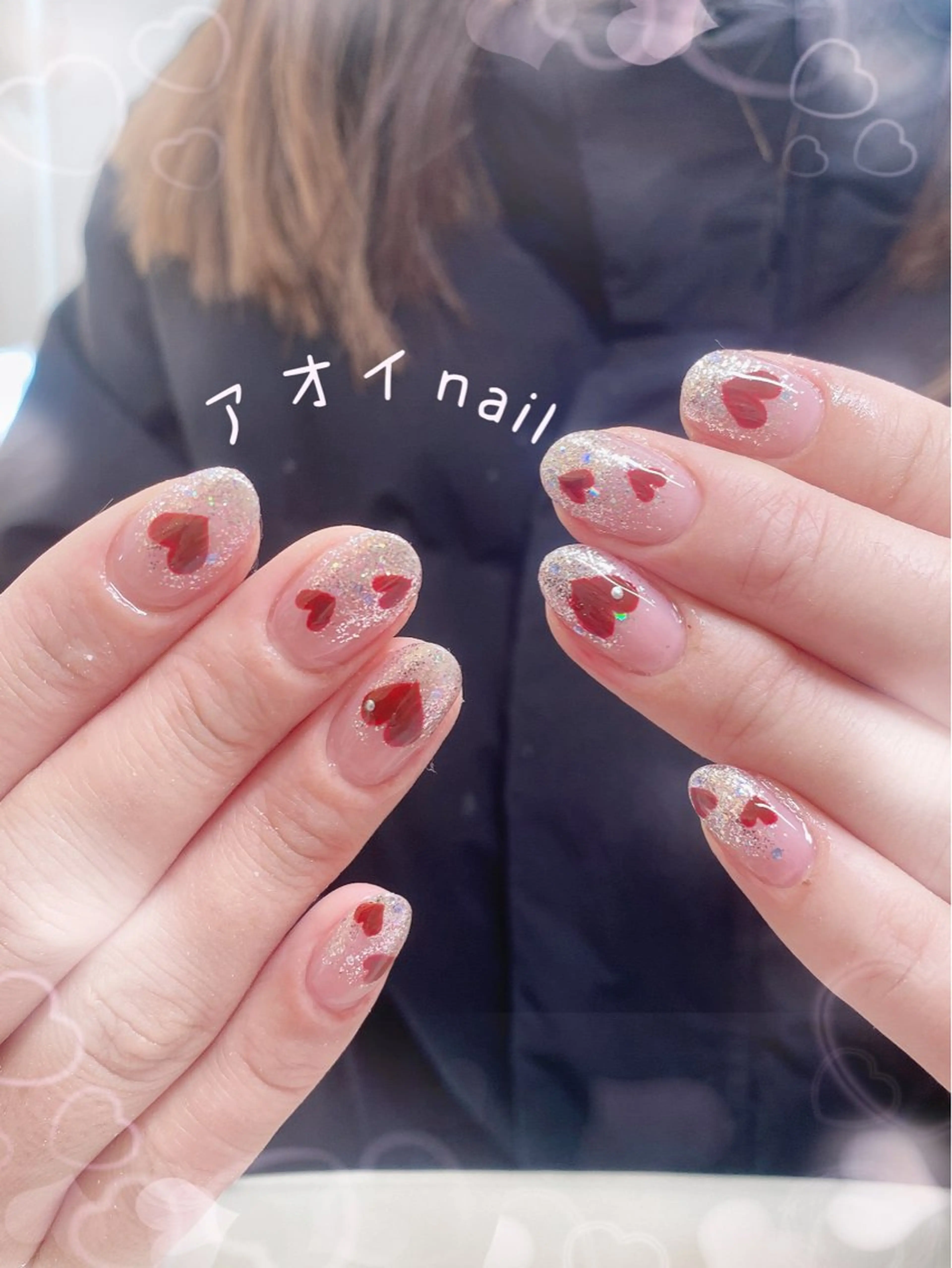 ネイル ハンドネイル ハンドケア ネイル＆アイラッシュ ∩_∩アオイのネイルデザイン