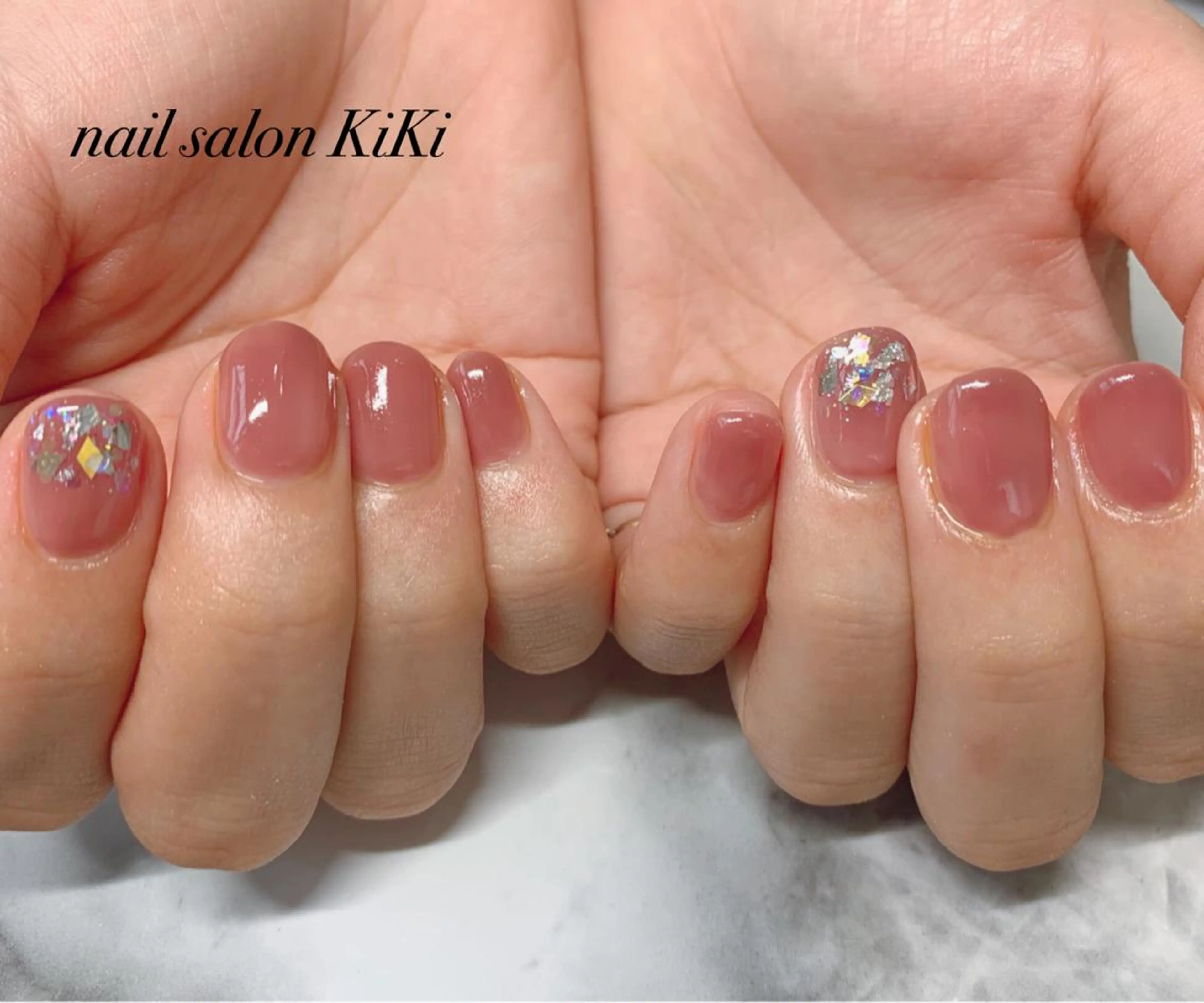 ネイル 氷ネイル・うるうるネイル ピンク K. KiKiのネイルデザイン