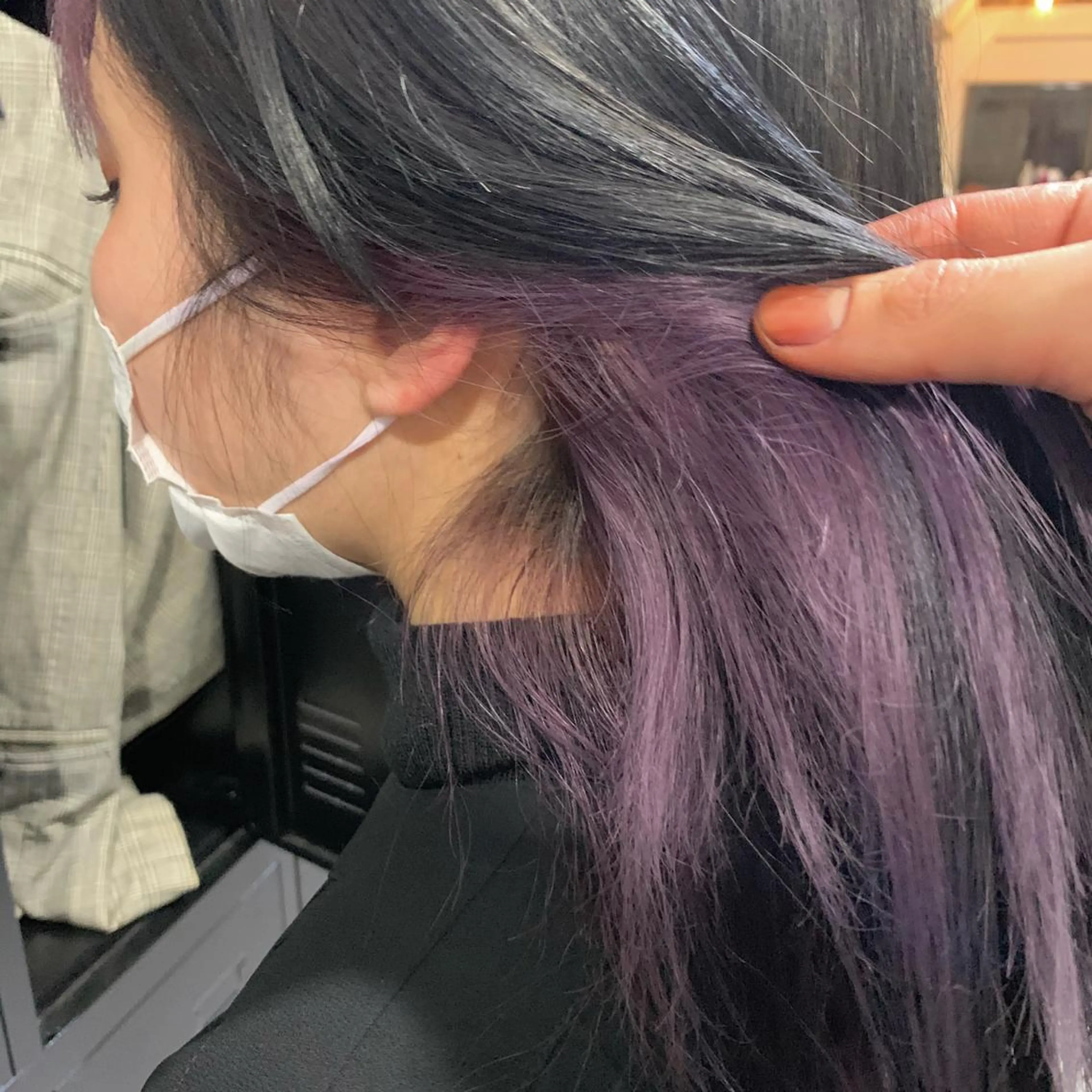 ミディアム カラー アディクシーカラー アッシュ バレイヤージュ ミストバング ベージュカラー ヘアカラー トリートメント ヘアセット 髪質改善色素改善特化 keiのヘアスタイル