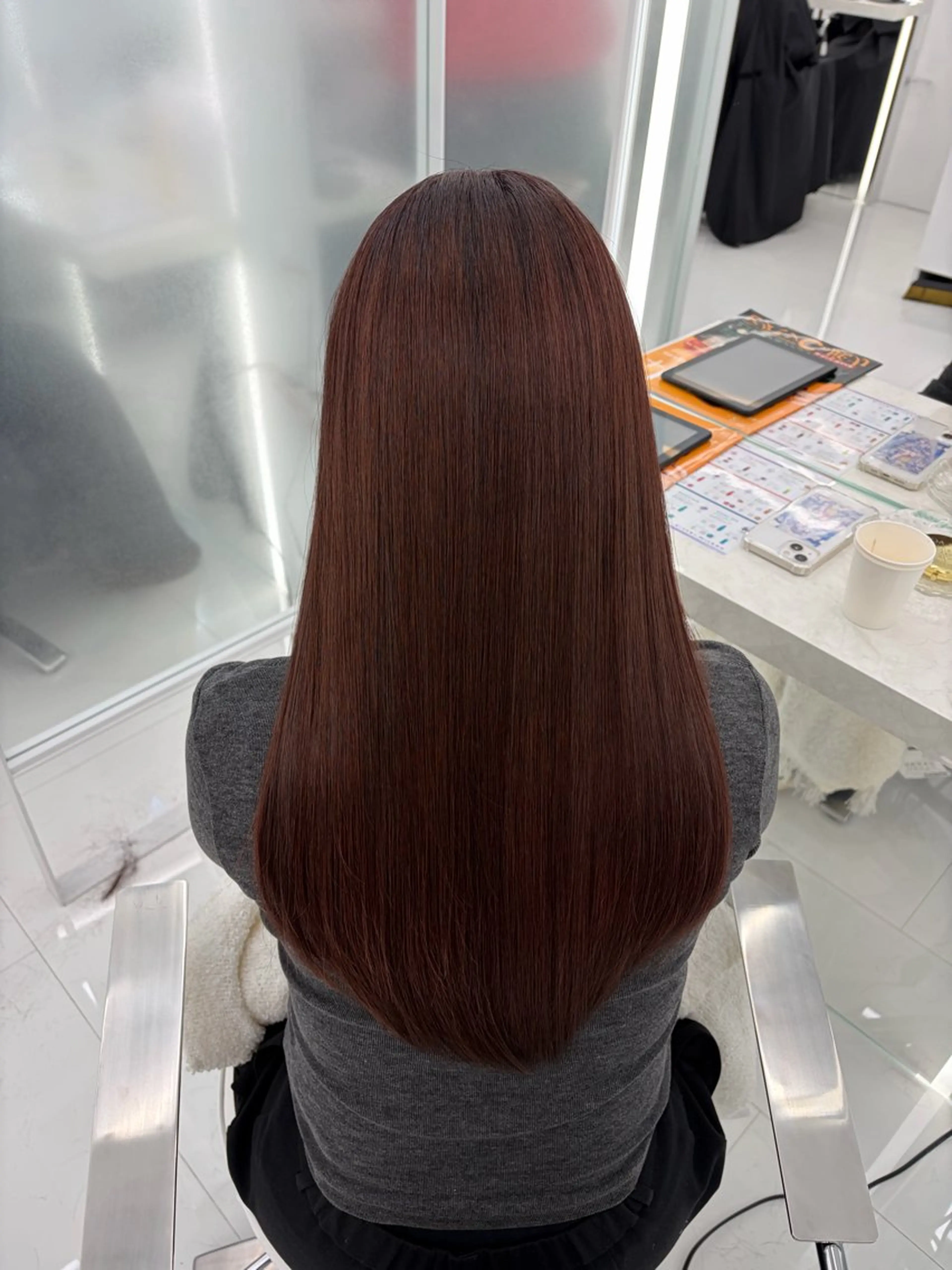 ロング カラー ベージュカラー ピンクカラー ピンクベージュ カット ヘアカラー トリートメント COAPLUS所属・韓国/レイヤー/ 前髪/Asamiのヘアスタイル