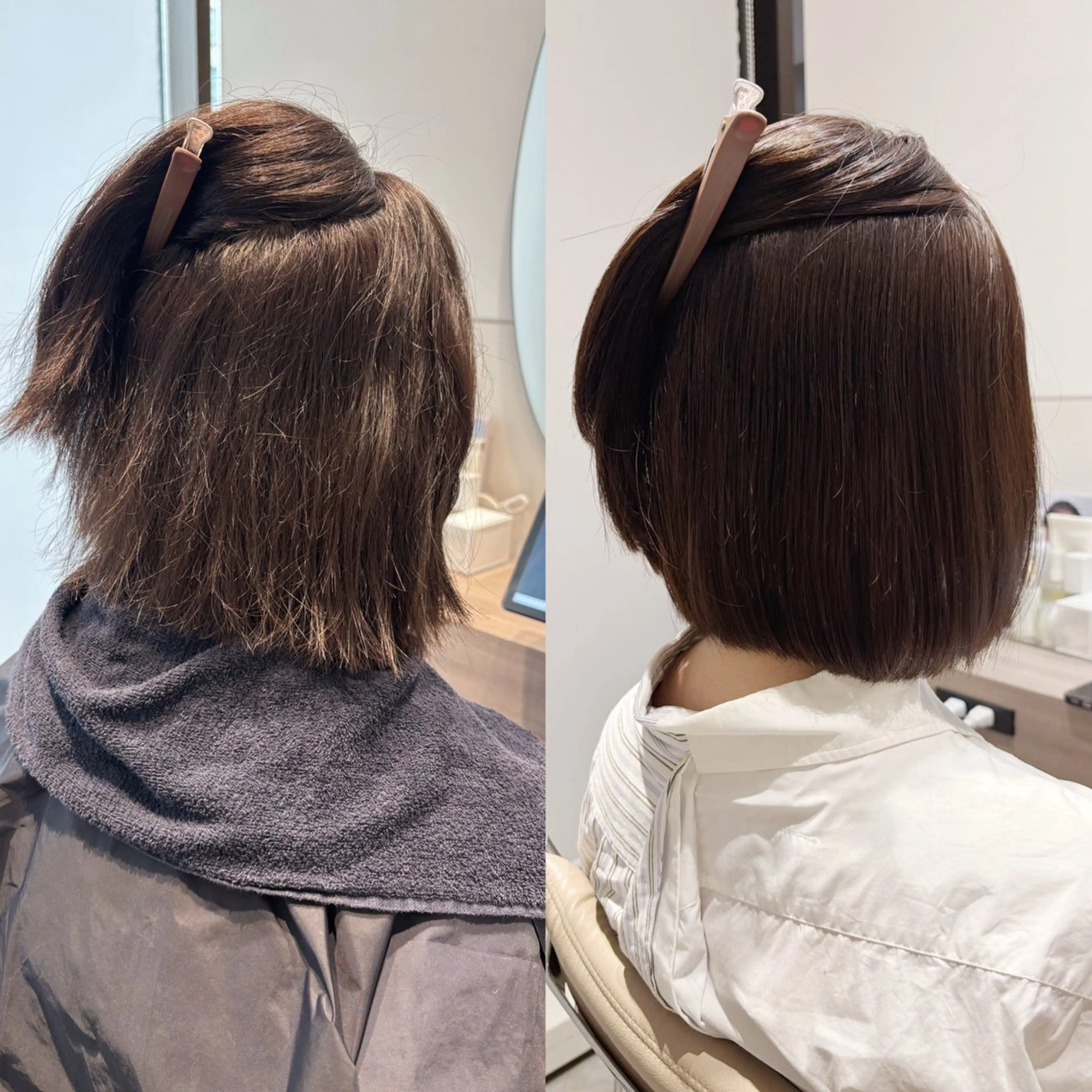 ショート 縮毛矯正 縮毛矯正 トリートメント ベージュ/暖色カラー /ボブ/ミカのヘアスタイル