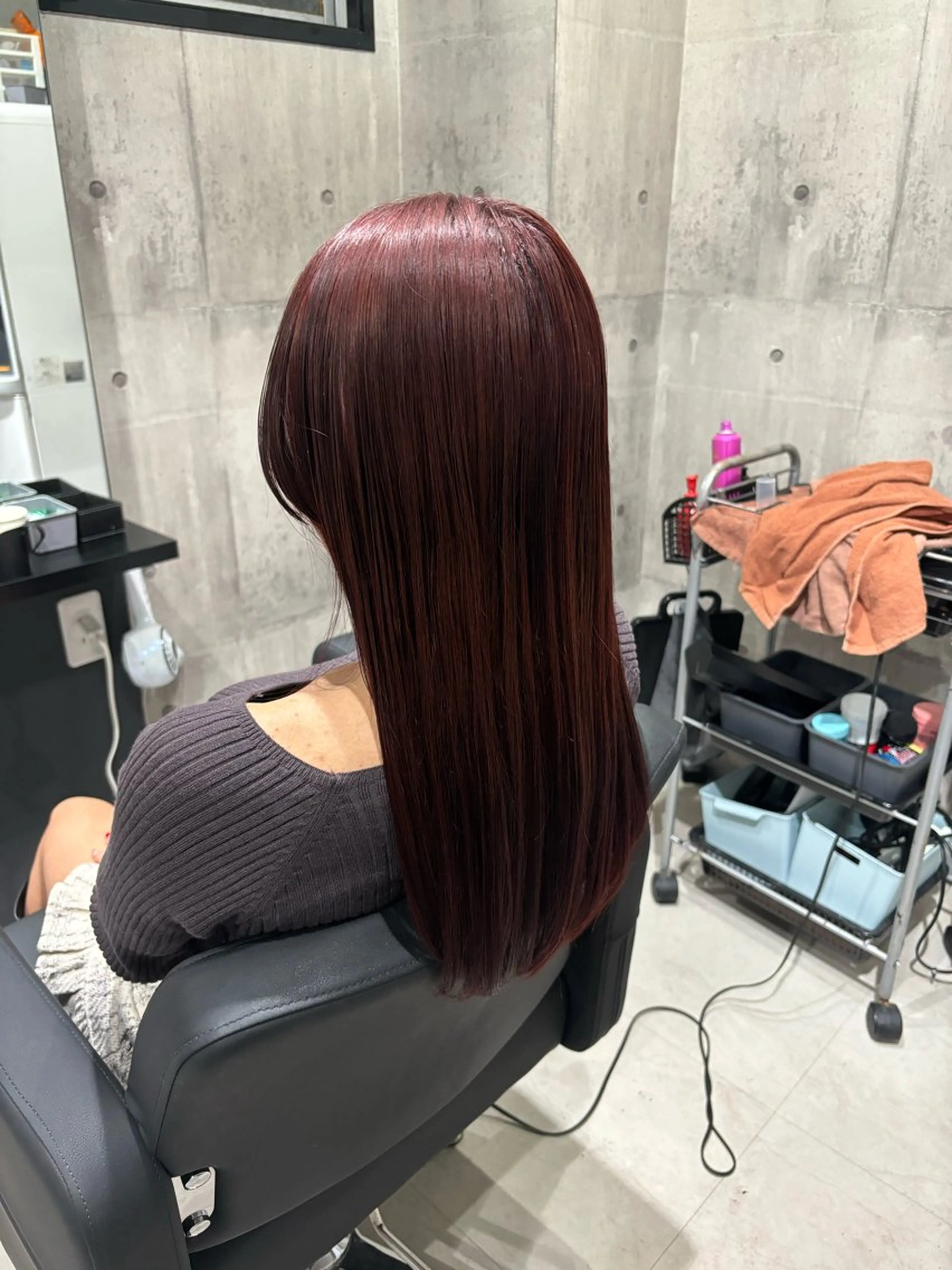 ロング カラー レッドカラー 髪質改善 トリートメント カット ヘアカラー トリートメント _white【京橋店】所属・_WHITE / KENTOのヘアスタイル