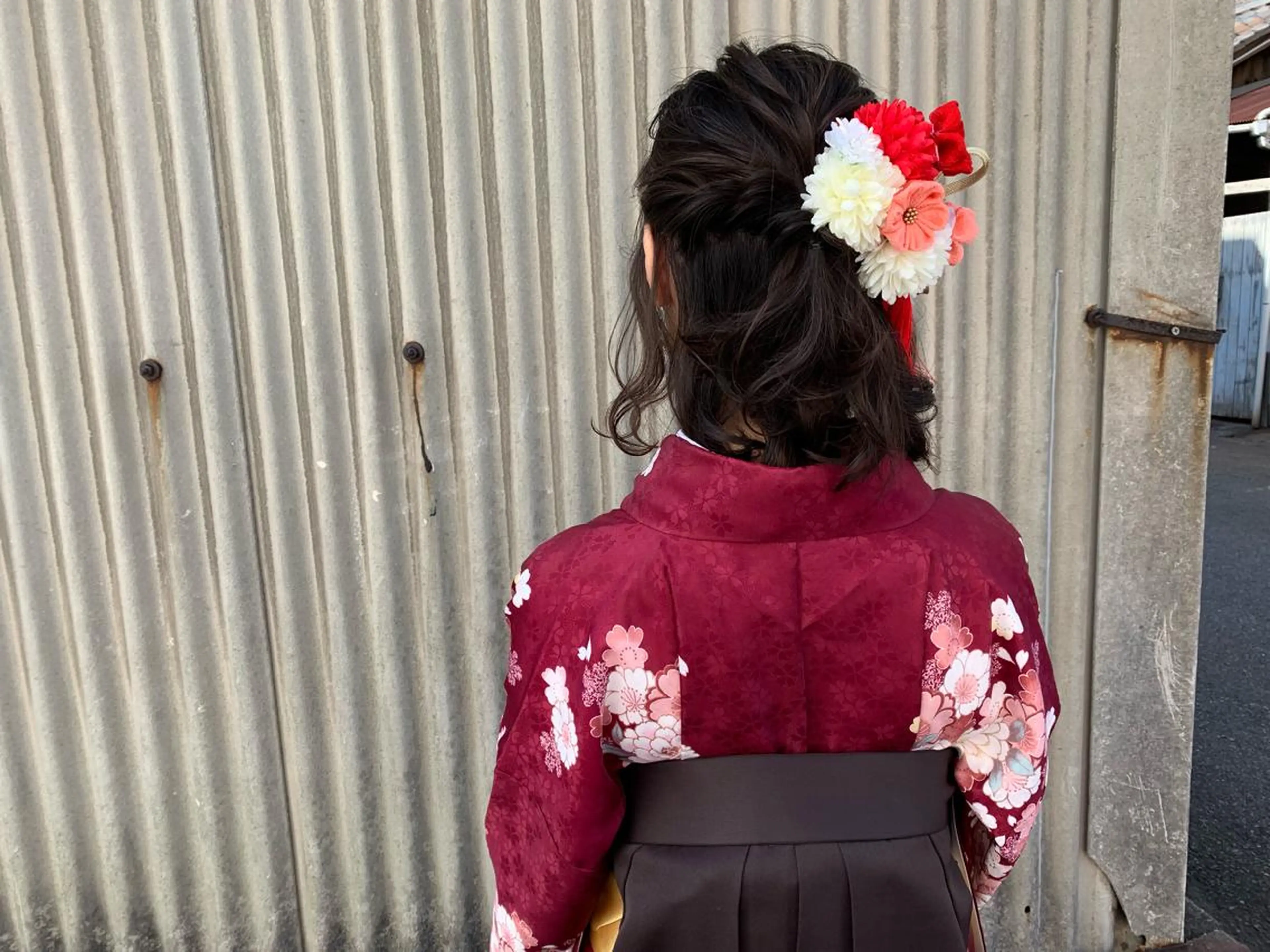 セミロング ヘアアレンジ 卒業式のヘアスタイル 野々村 朋美のヘアスタイル