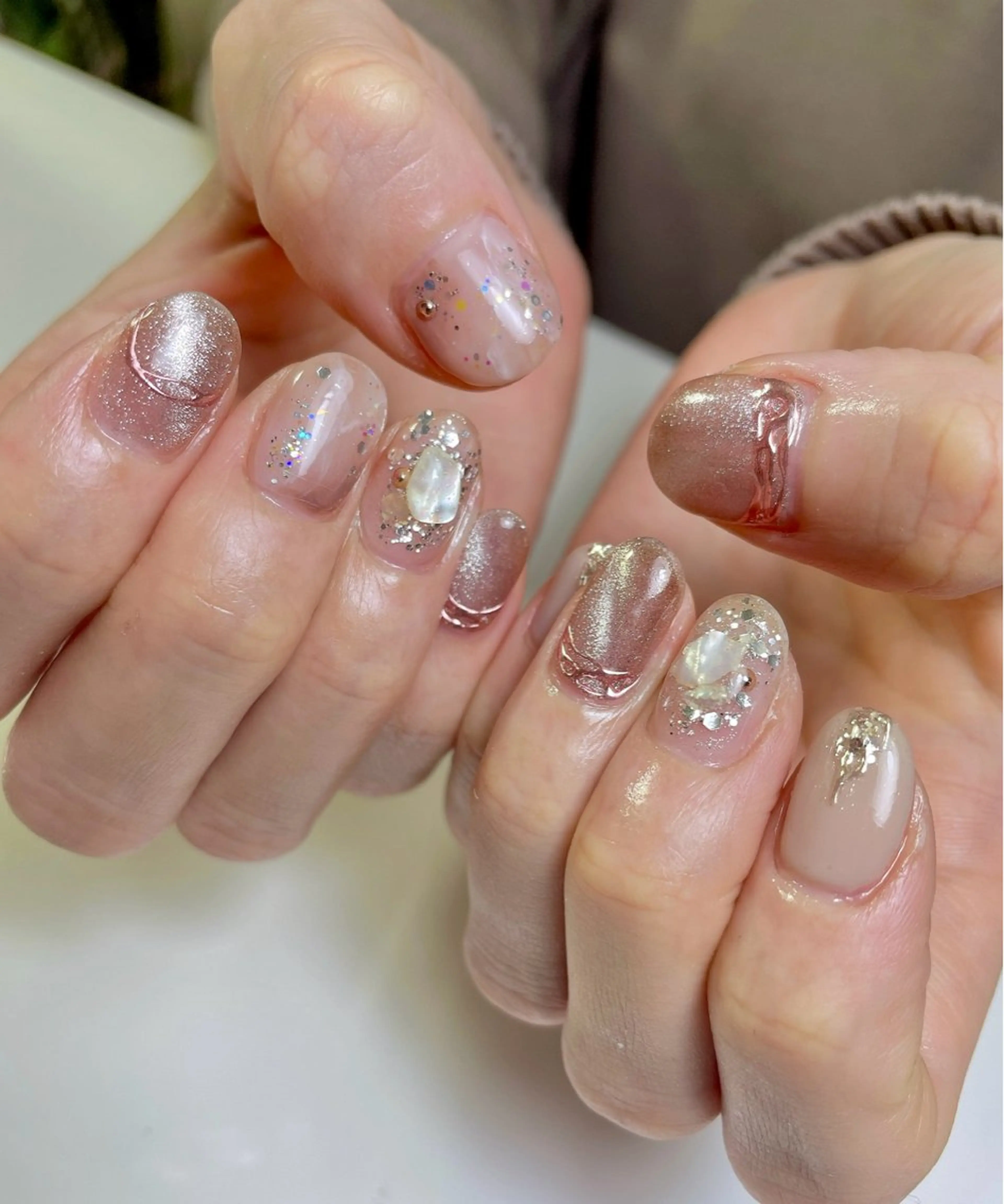 ネイル ミラーネイル 持ち込み ニュアンスネイル BEAUTY GARDEN 【nail salon unseul】所属・nana .のネイルデザイン