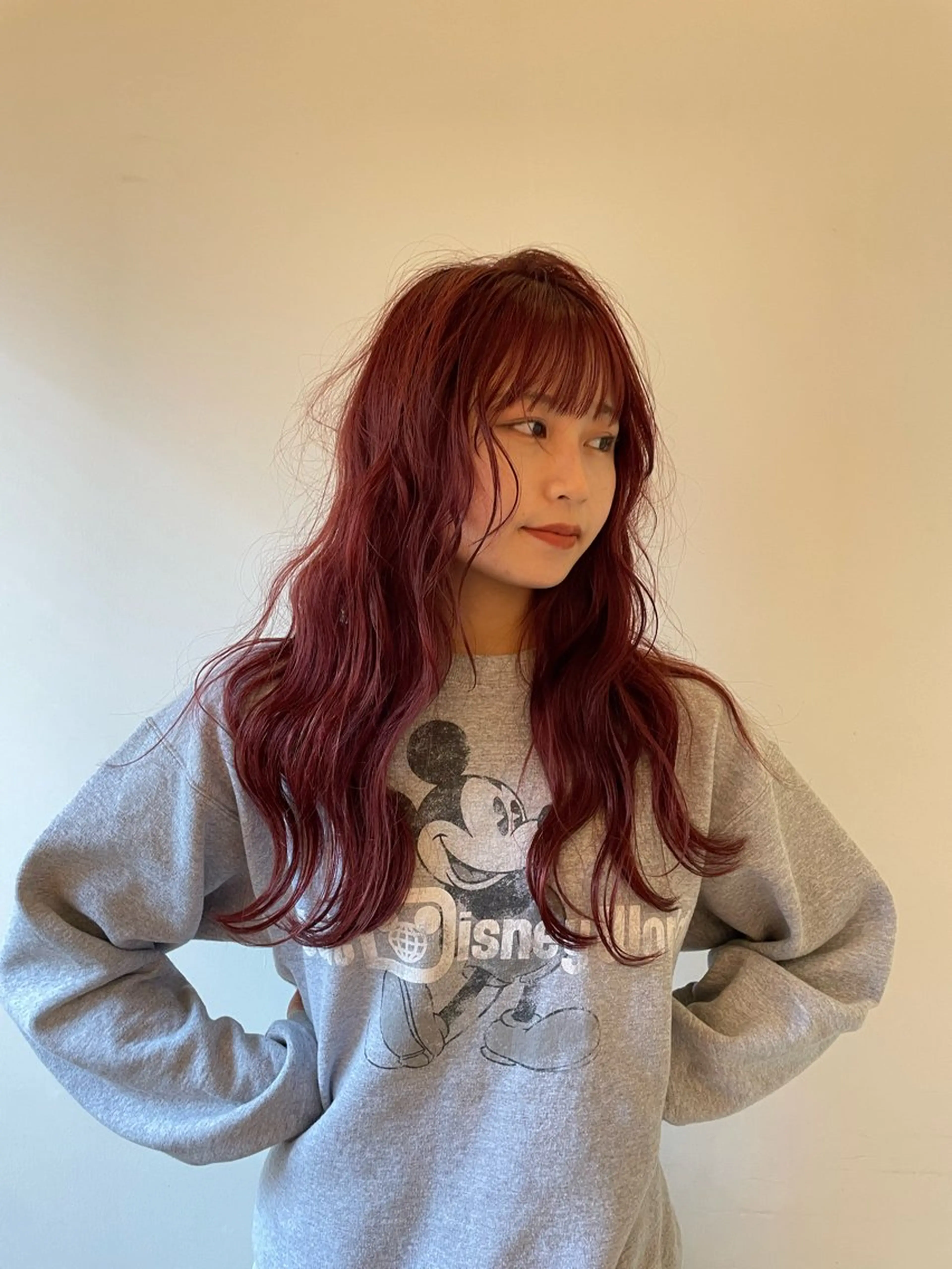ロング カラー レッドカラー HITOMI ショートカットのヘアスタイル