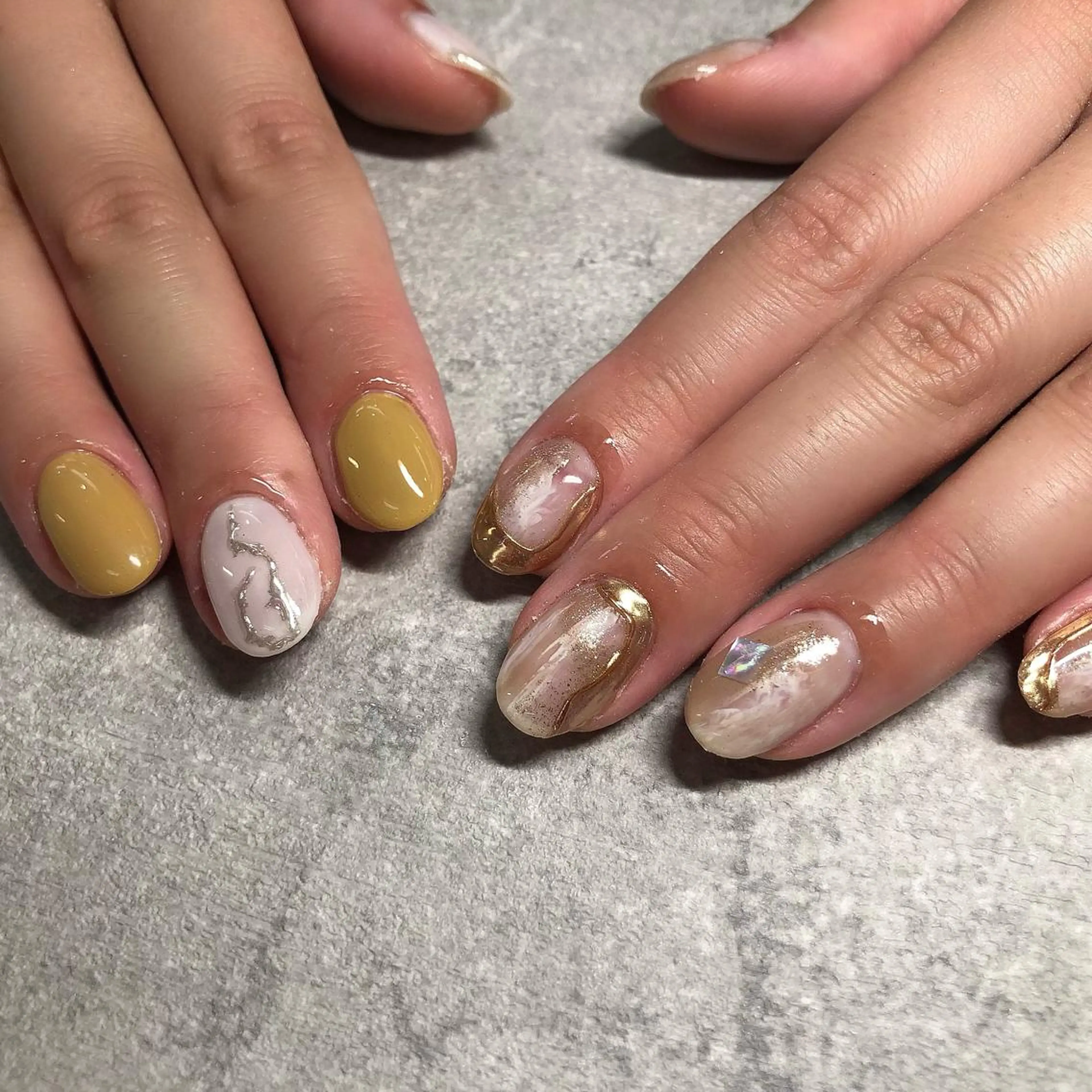 ネイル ミラーネイル 持ち込み ニュアンスネイル ハンドネイル 【Yappy🌈】 💖P-tanaのネイルデザイン