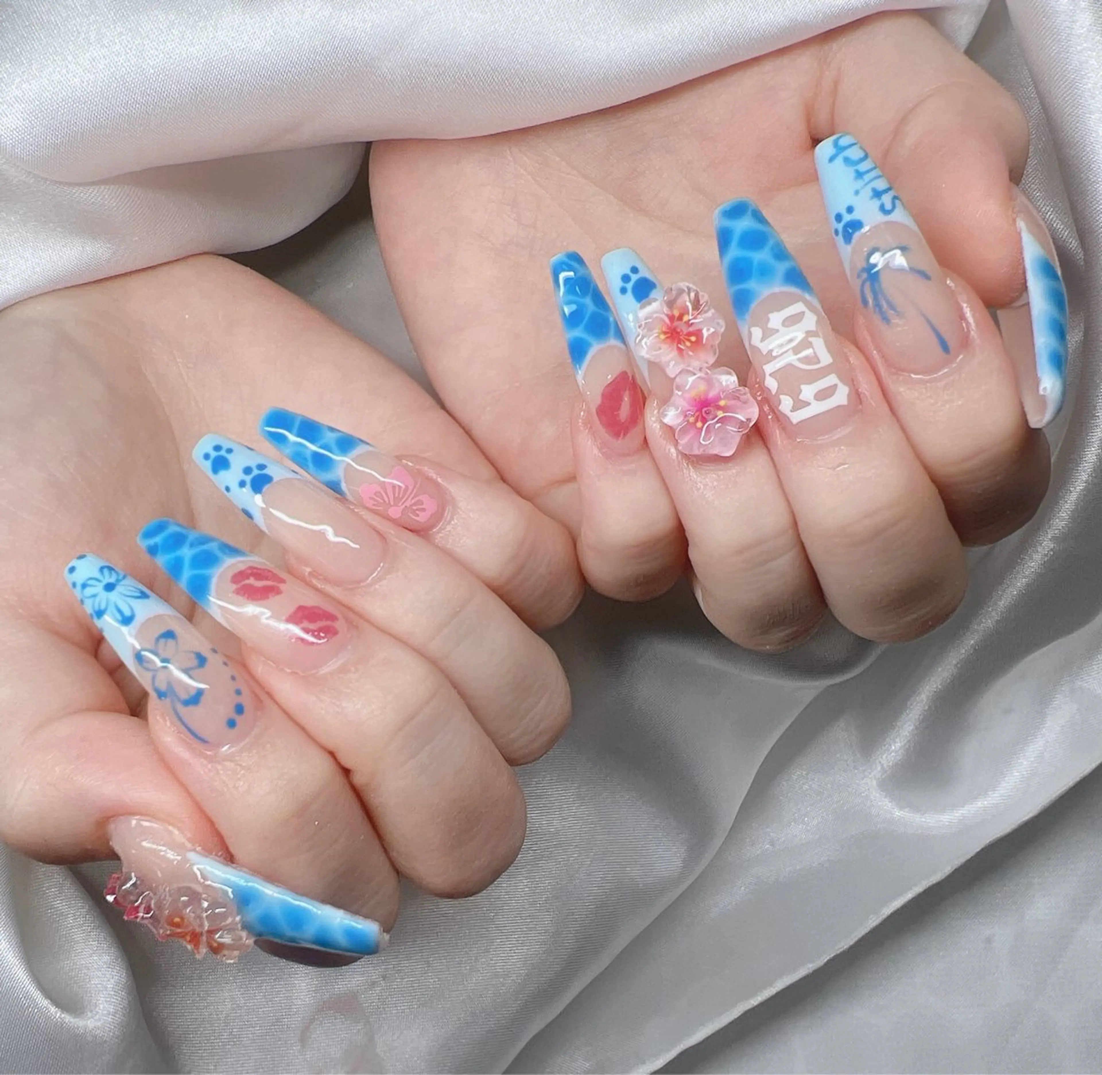 ネイル 長さ出し グラデーション キラキラネイル マグネットネイル ニュアンスネイル ハンドネイル Lee Nails チップ長さだし専門店のネイルデザイン
