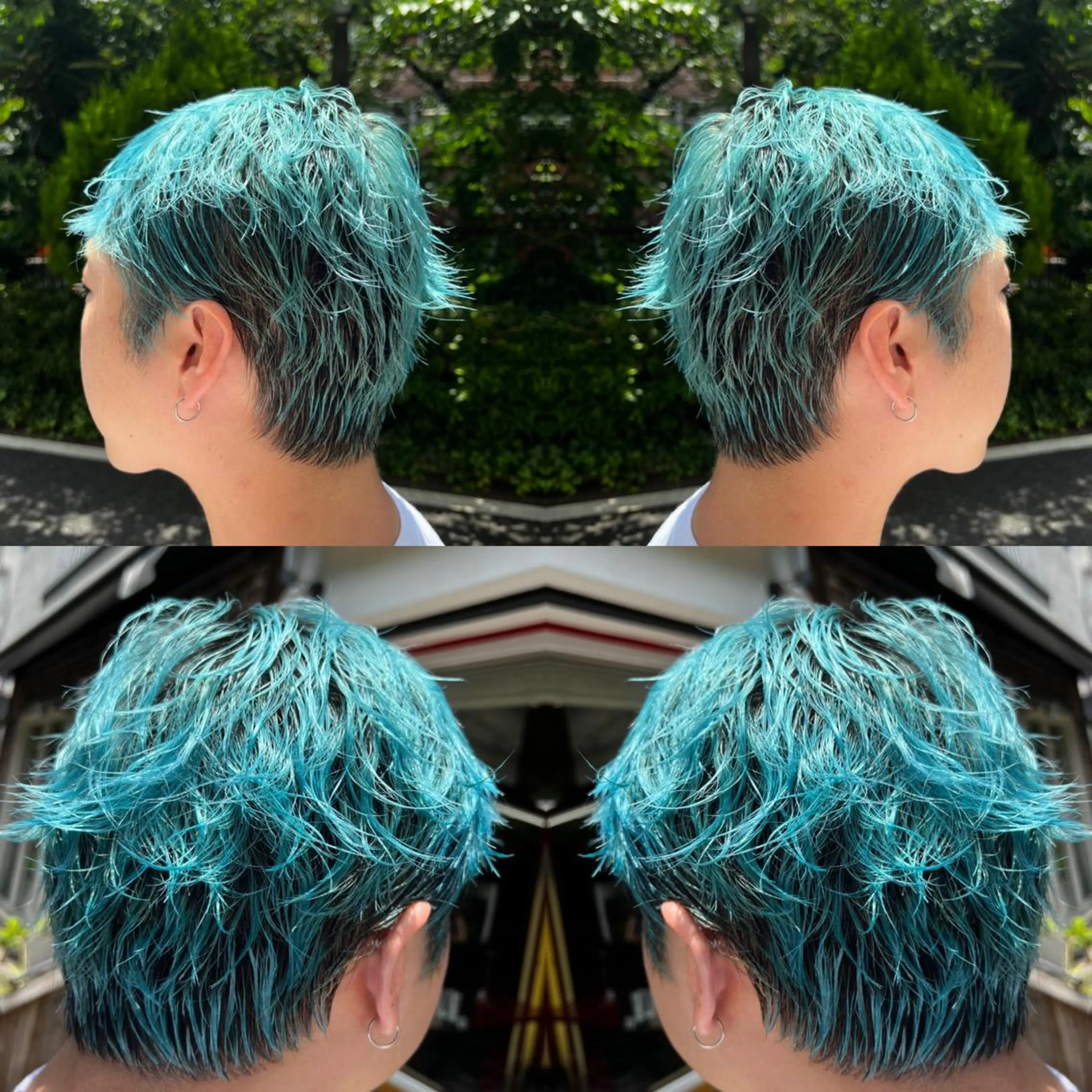 ショート カラー メンズ ヘアカラー トリートメント "PEPPU "所属・派手髪、ハイトーン ショートヘアShinのヘアスタイル