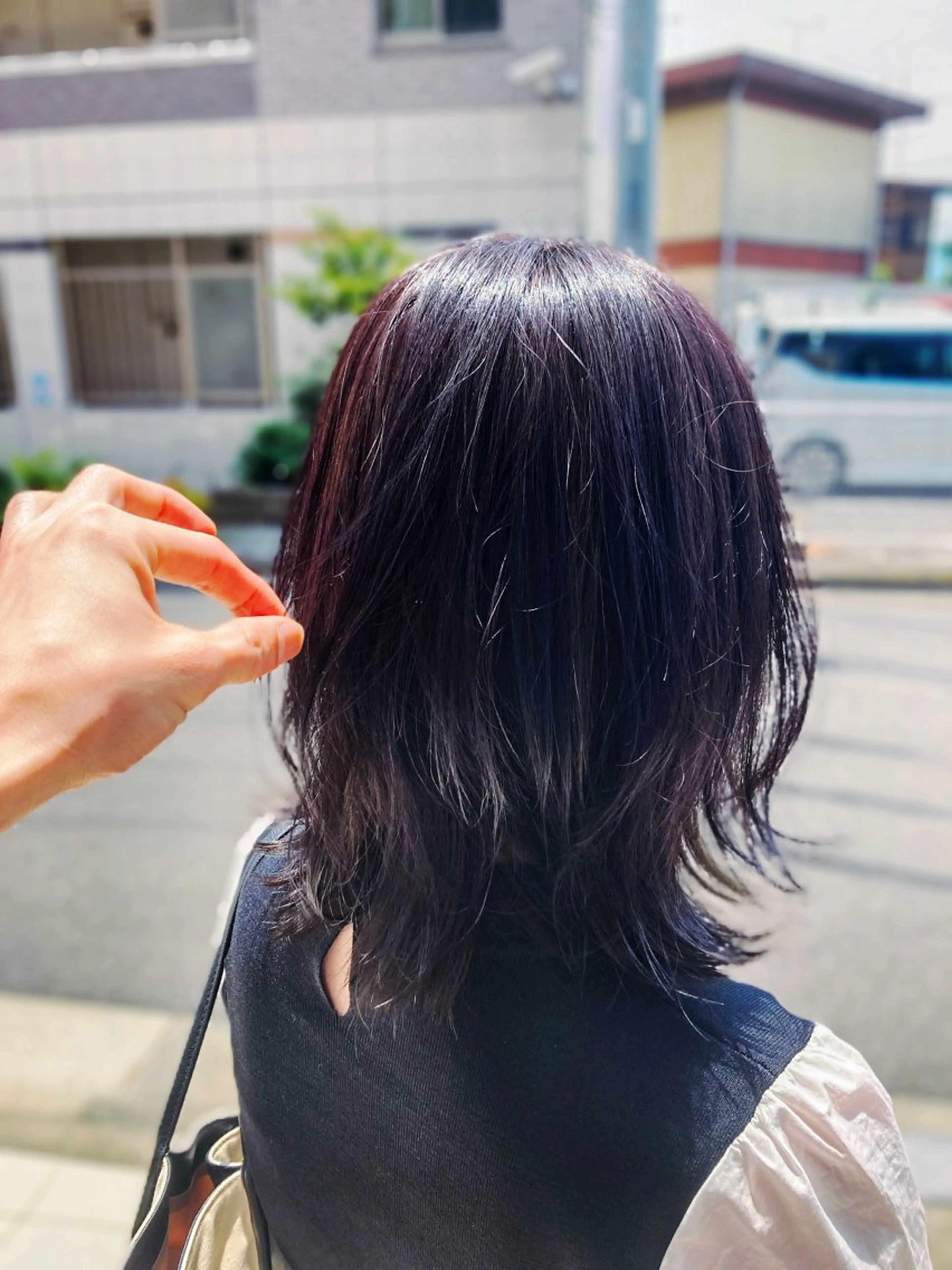ミディアム カラー 黒髪 バイオレットカラー 中西 将🌈"たすく"のヘアスタイル