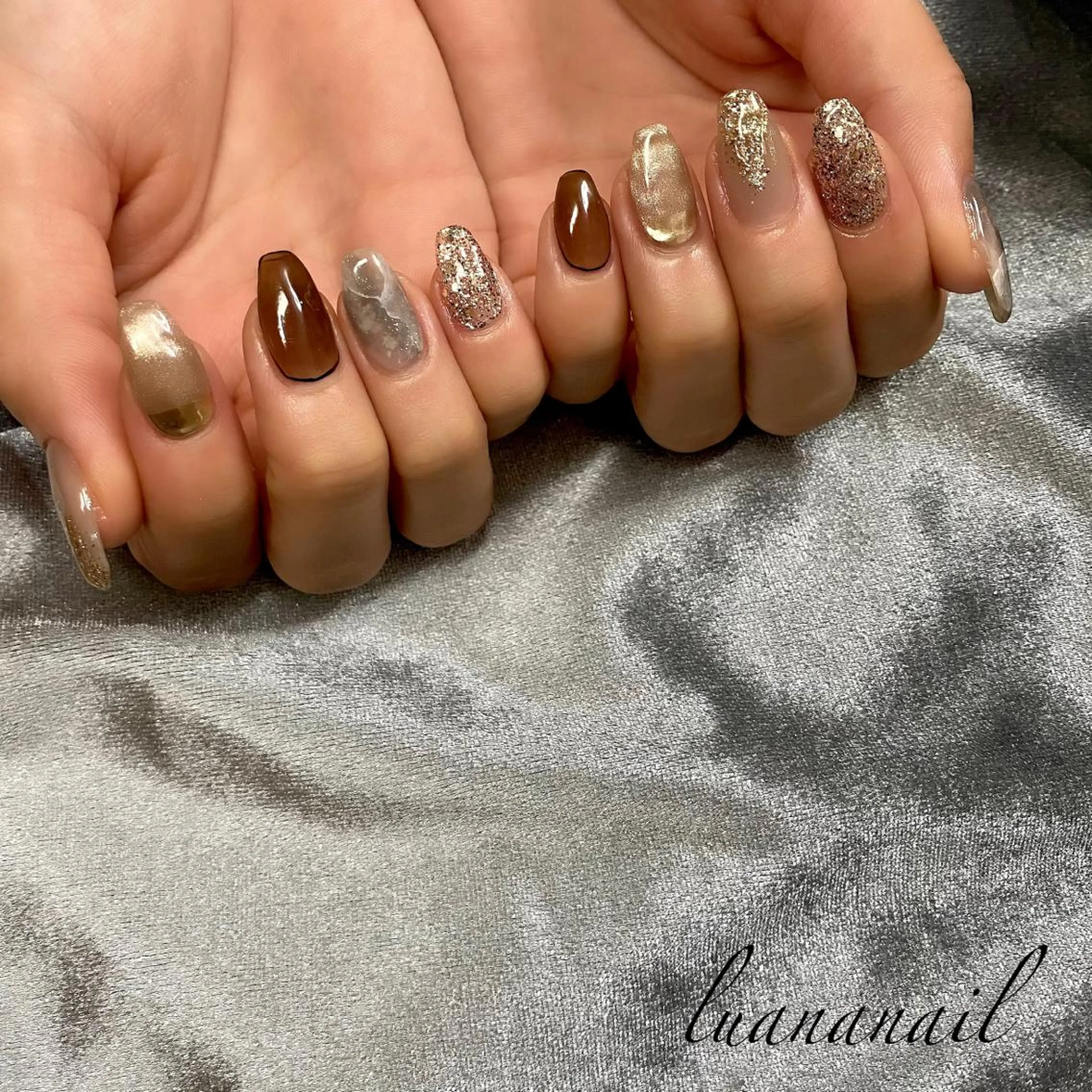 ネイル 大理石ネイル(マーブル) ニュアンスネイル ハンドネイル luana nailのネイルデザイン