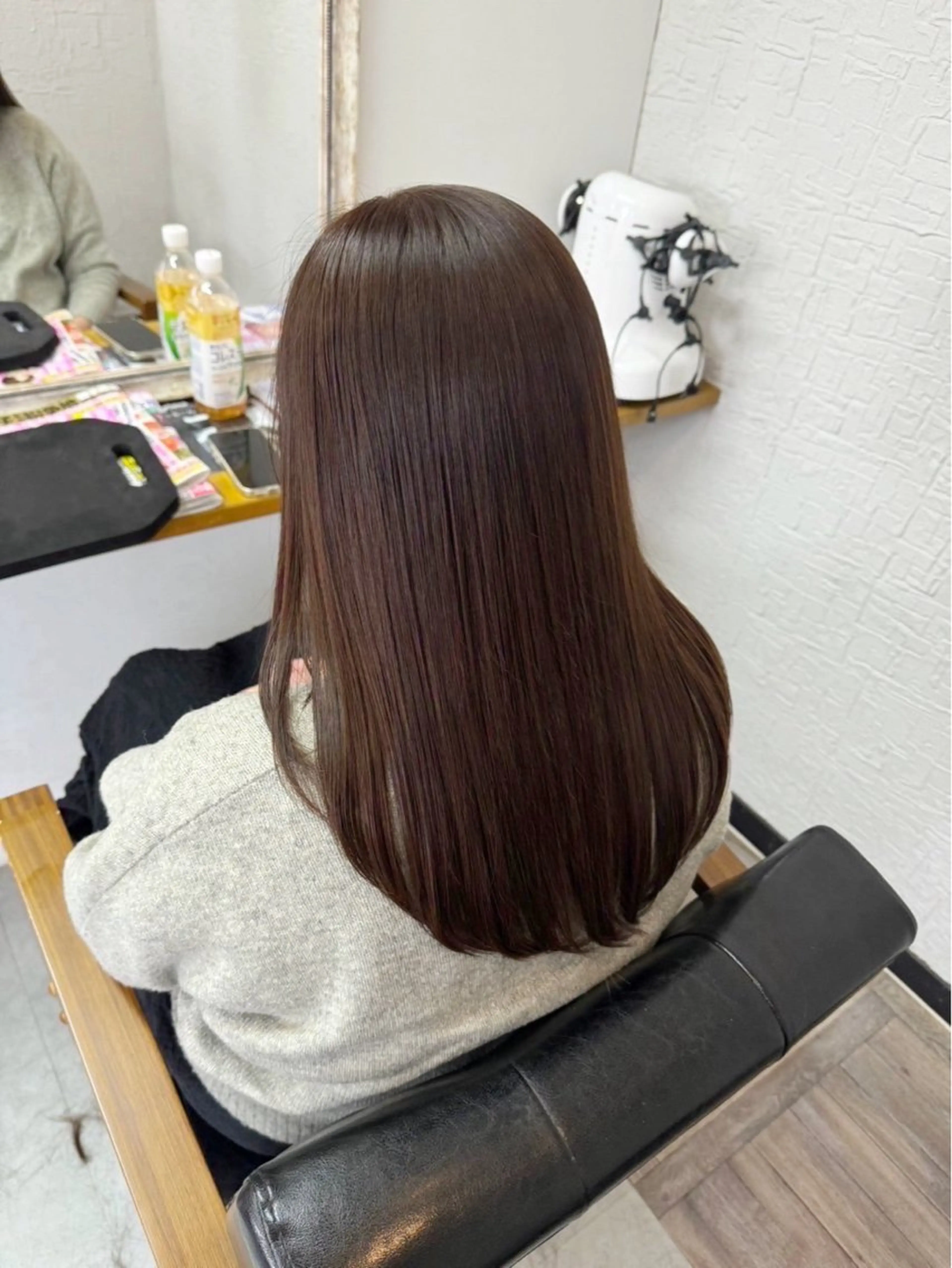 【サラサラで美しい髪へ💐】縮毛矯正➕リタッチカラー➕そろえるだけカット➕ケラスターゼ高濃度Tr🧴🫧の写真
