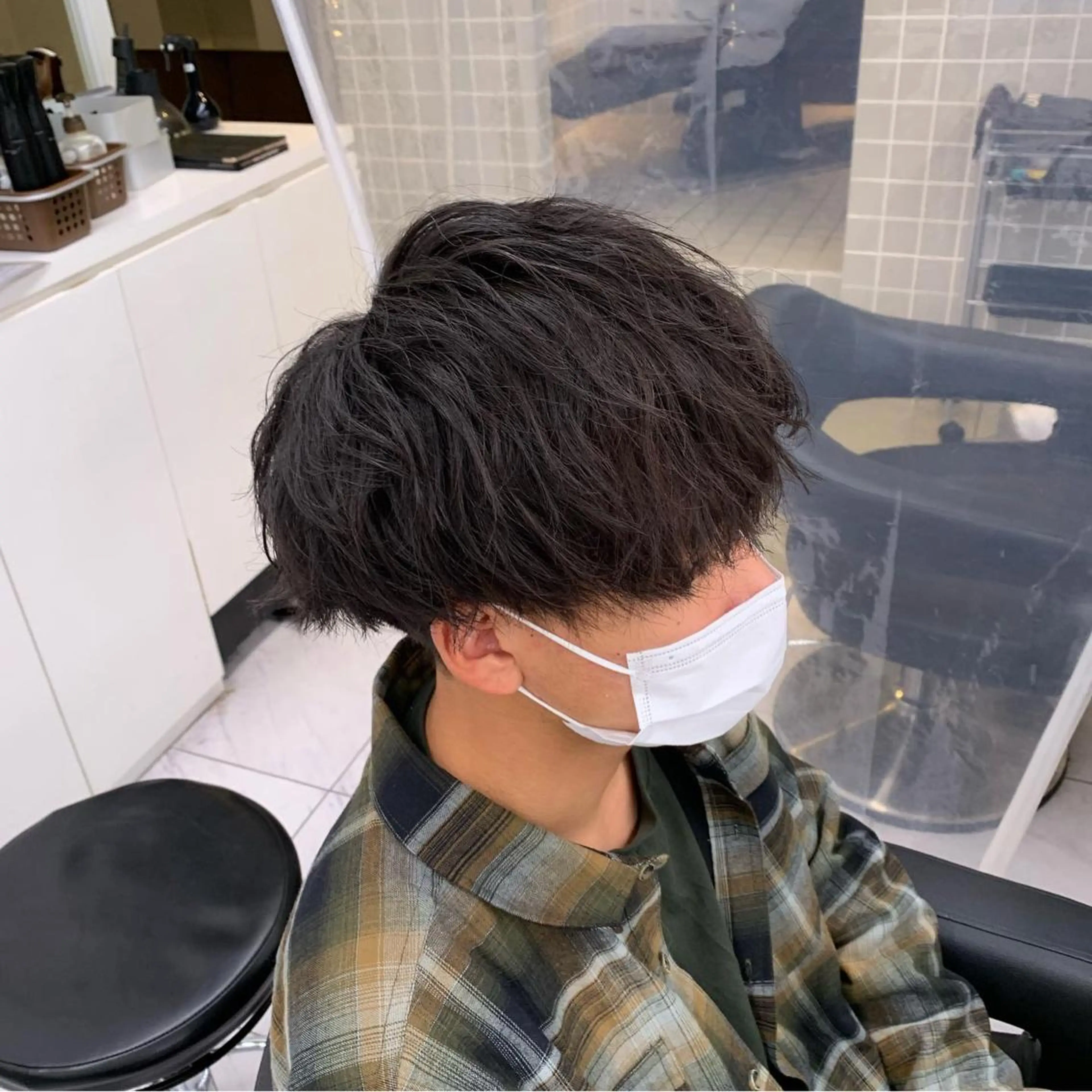 ショート カラー パーマ メンズ カット パーマ トリートメント ヘッドスパ ヘアセット ✨メンズウルフ特化 美容師タイガ✨のヘアスタイル